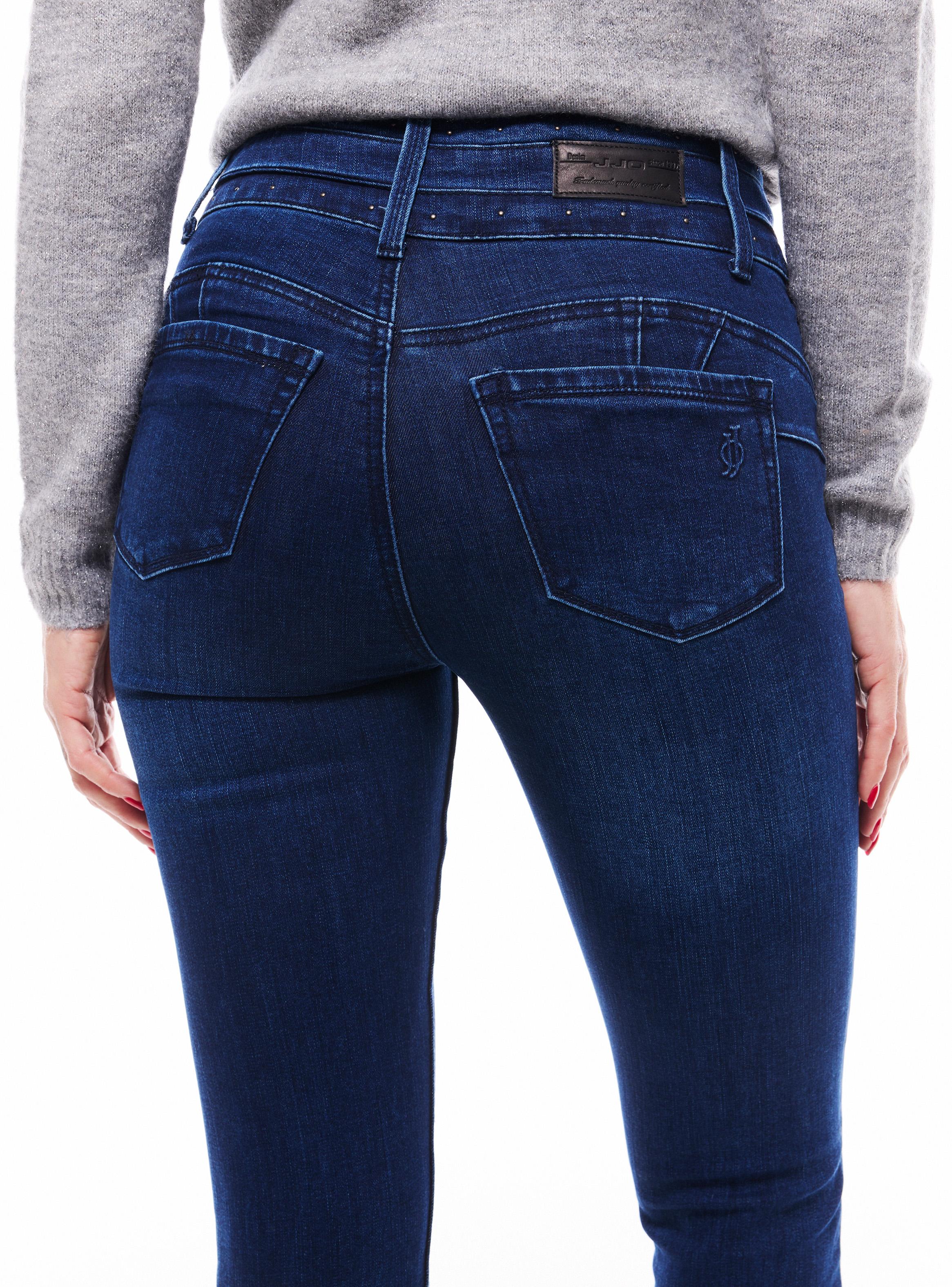 Jeans Skinny Push Up con Detalles de Tachas en los Bolsillos-3