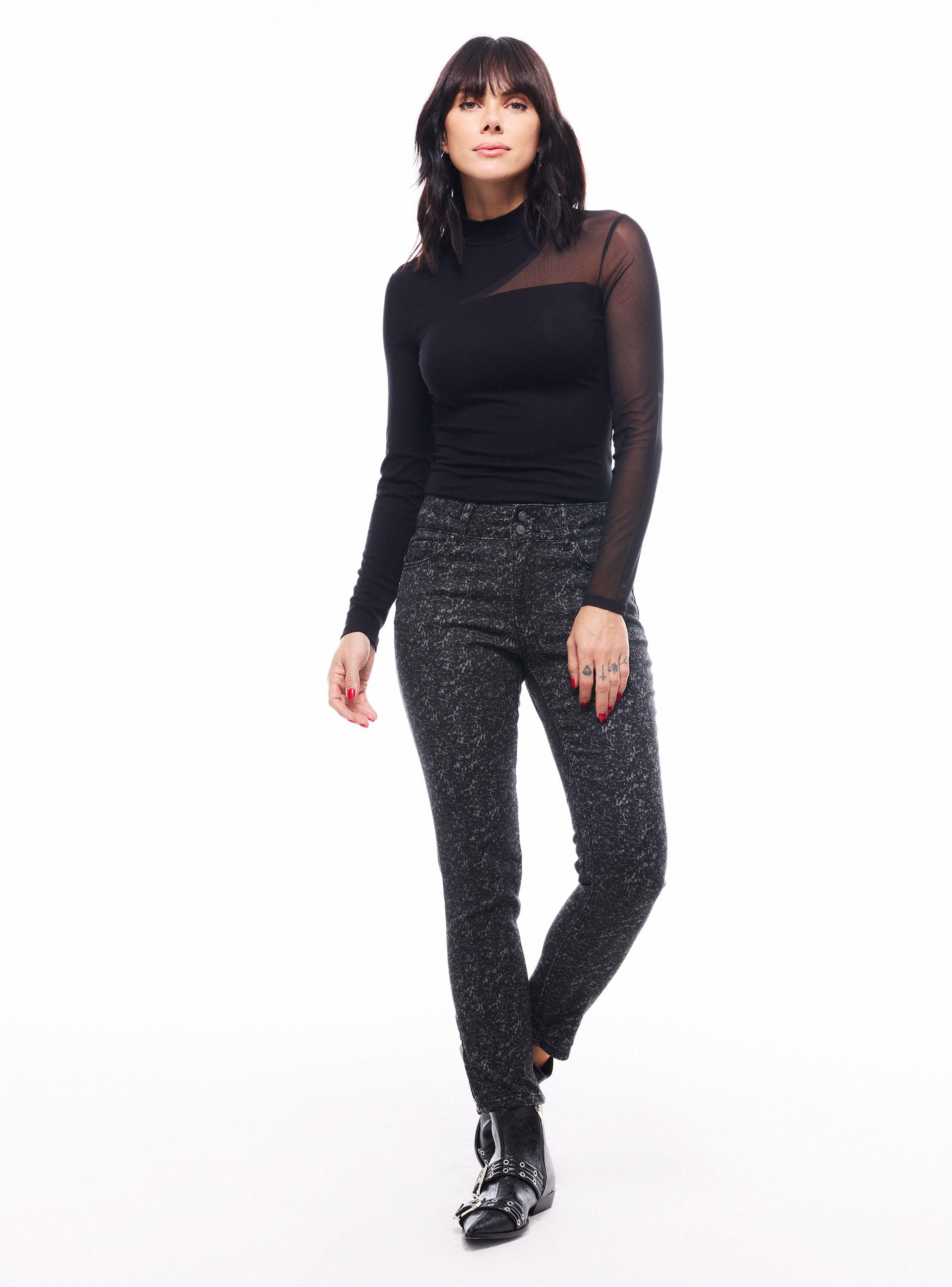 Jeans Flare Push Up Full Print-4