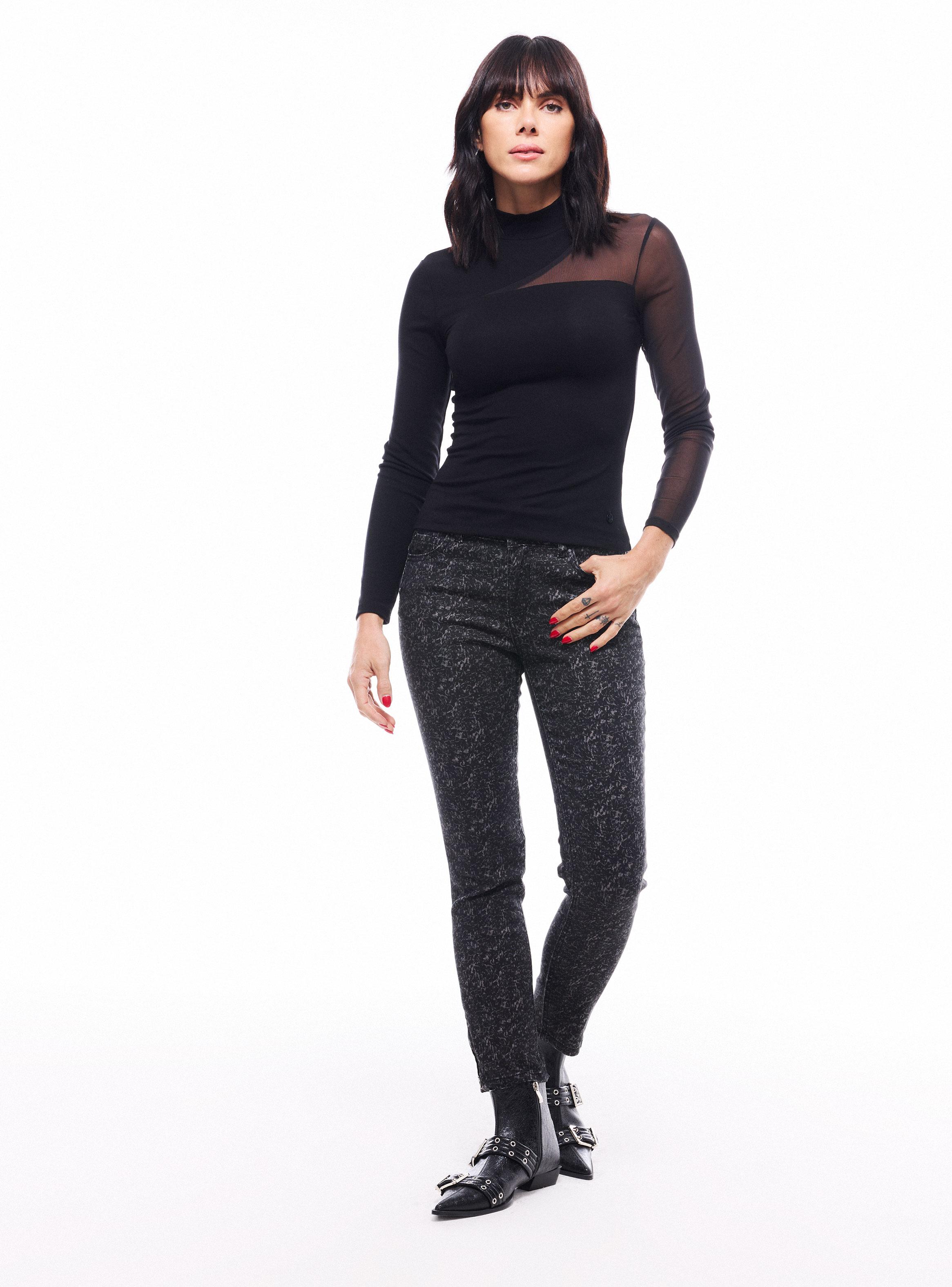 Polera Corte Asimétrico con Malla-4