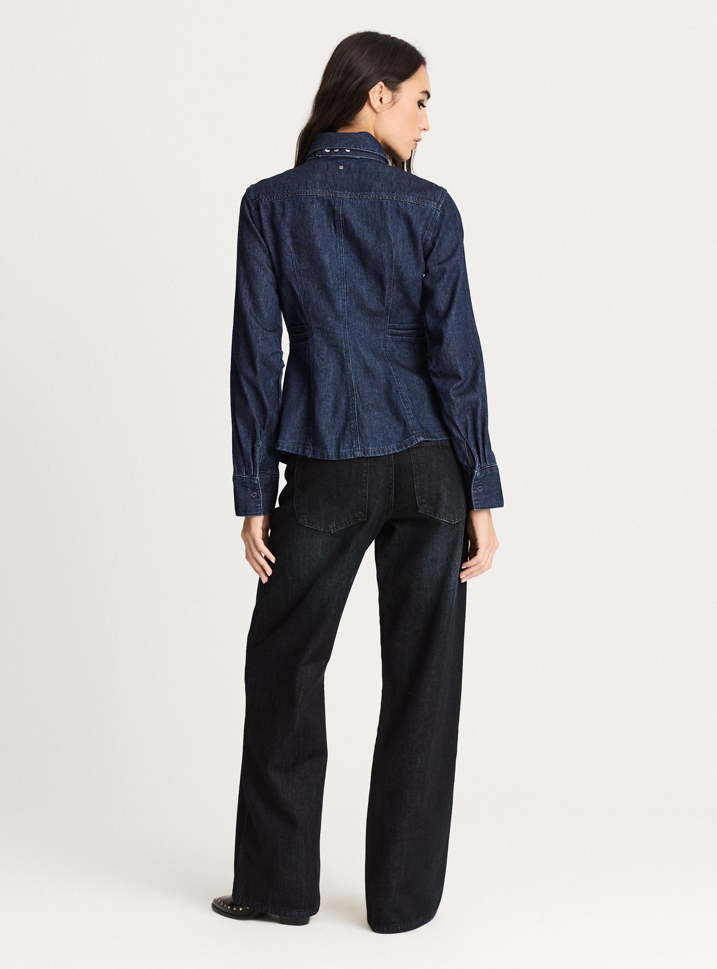 Blusa Camisa Denim Corbata-5