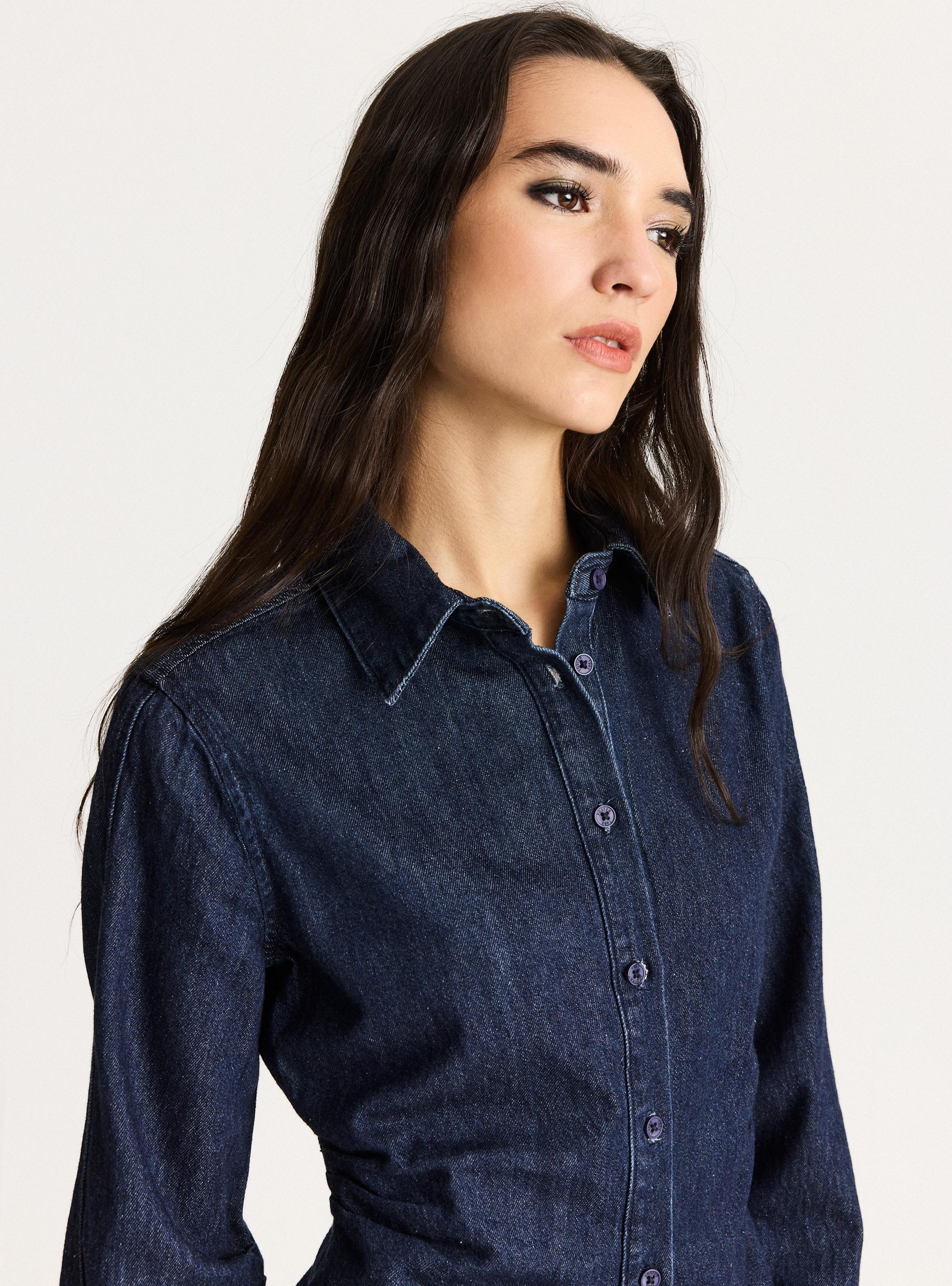 Blusa Camisa Denim Corbata-3