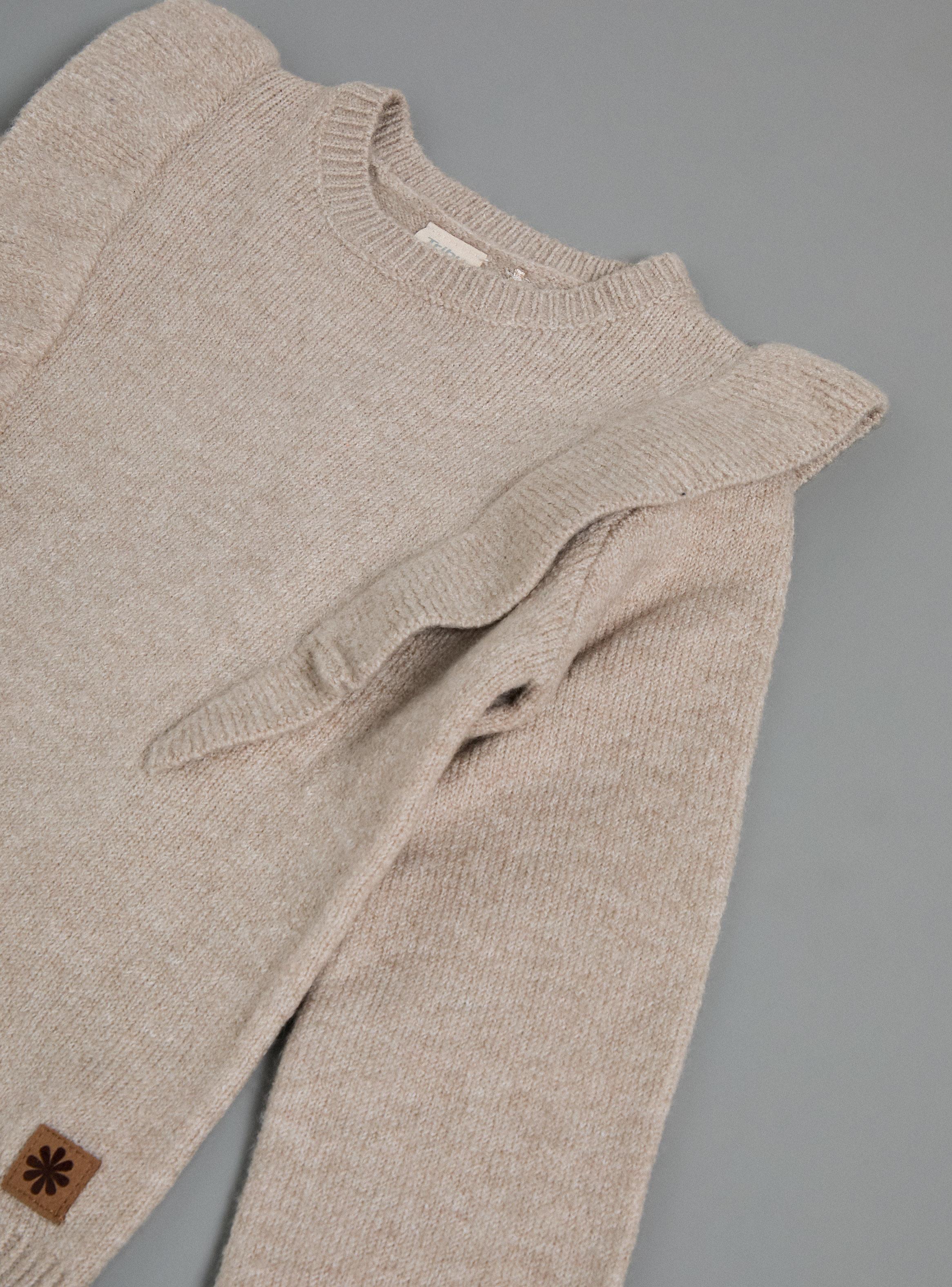 Sweater Liso con Vuelos Frontal-3