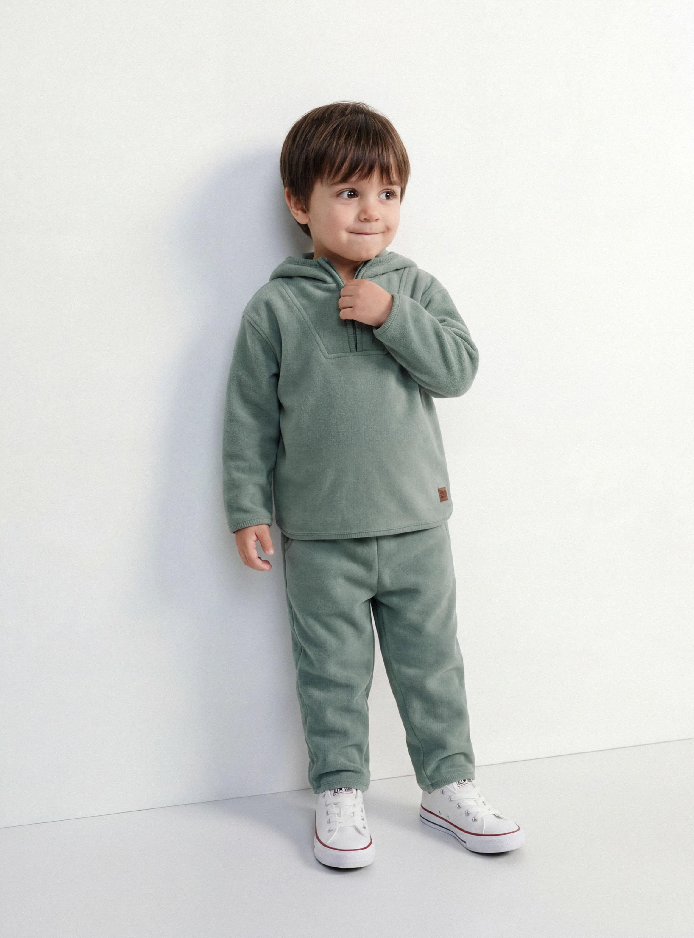 Buzo Liso con Medio Cierre Niño-1