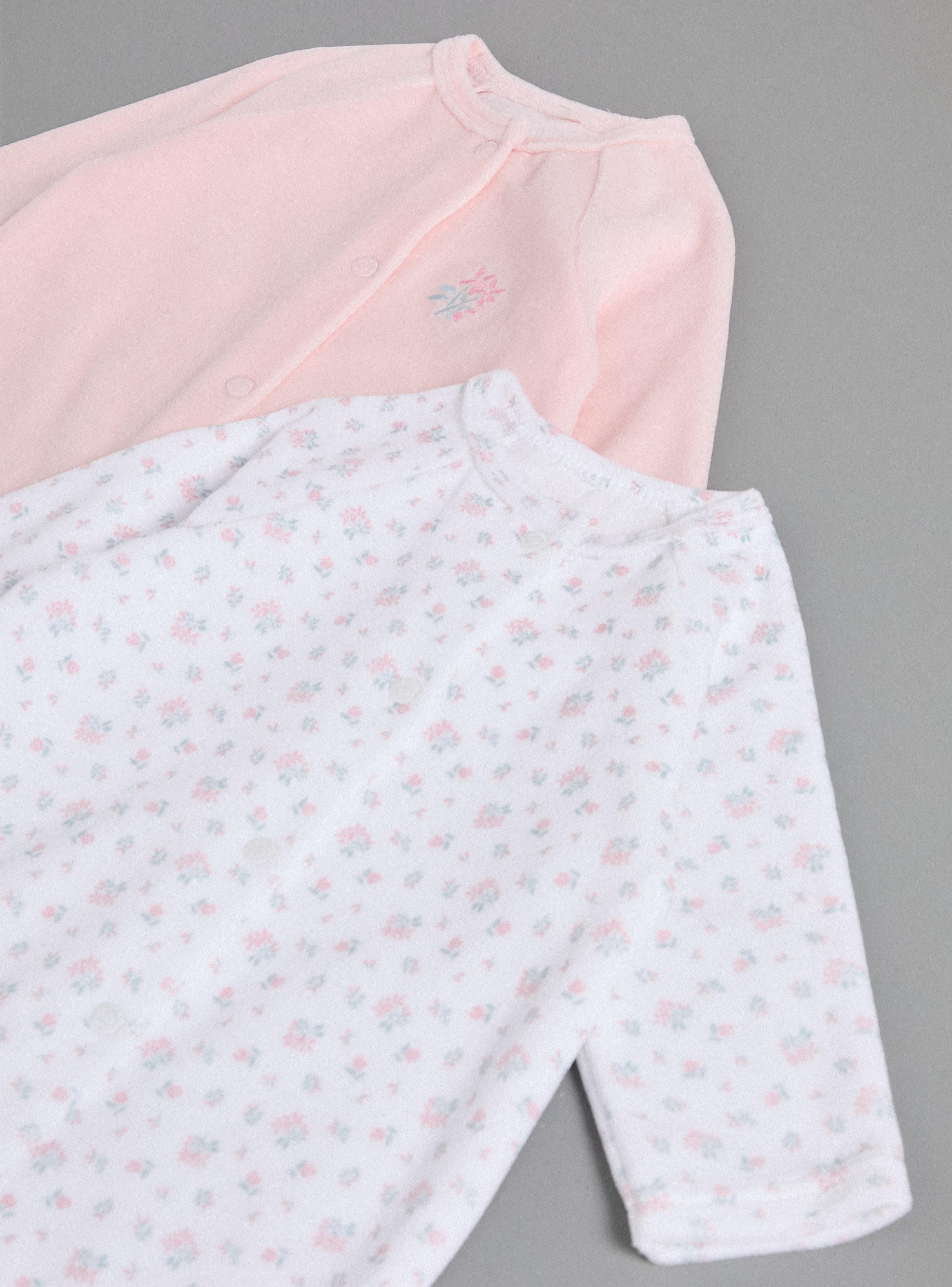 Enterito Color Sólido y Estampado Flores-3