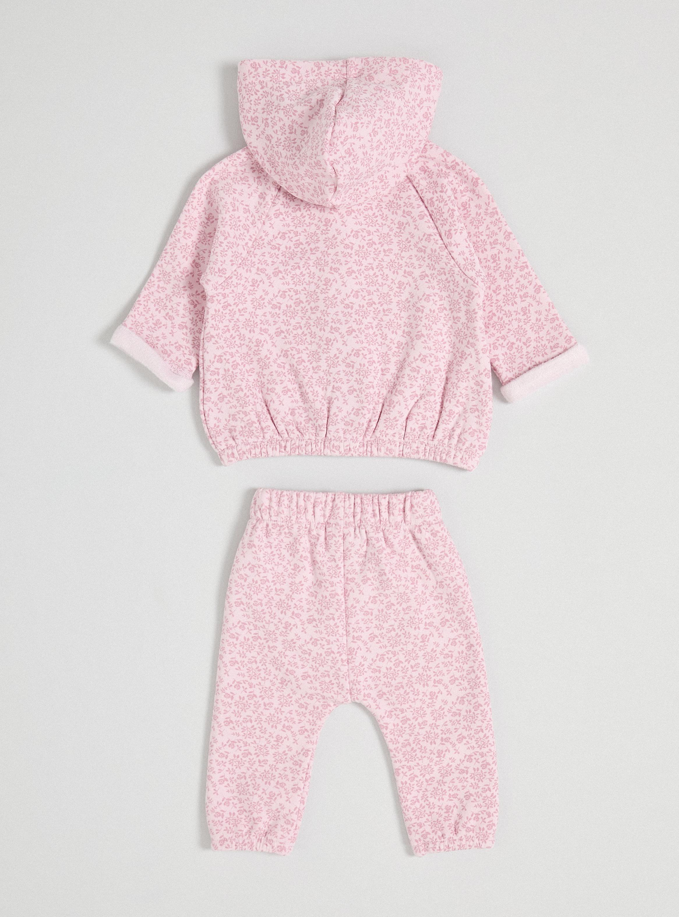Conjunto Floral con Capucha y Botones-2