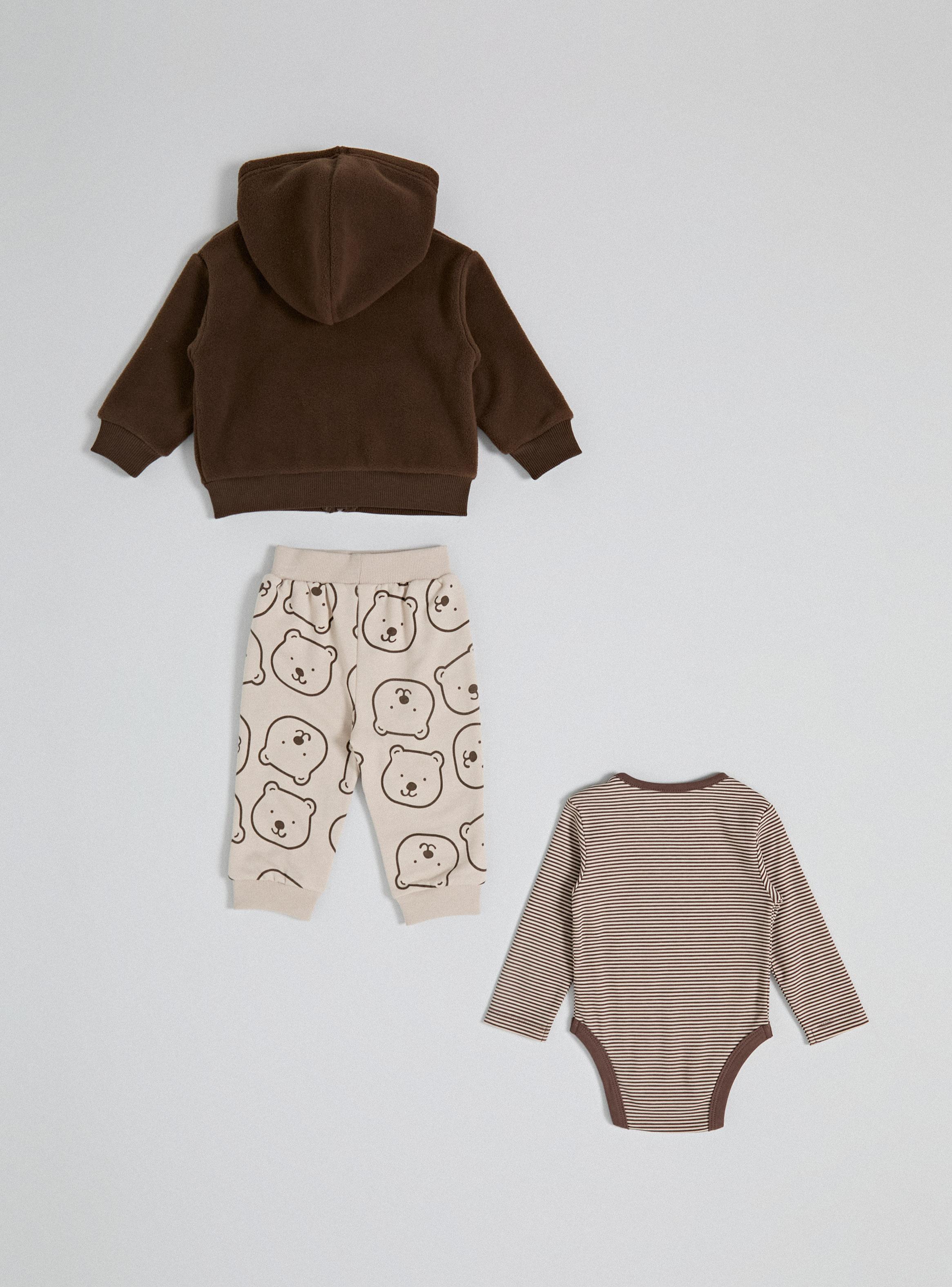 Conjunto Body Rayado y Pantalón Estampado Ositos-2