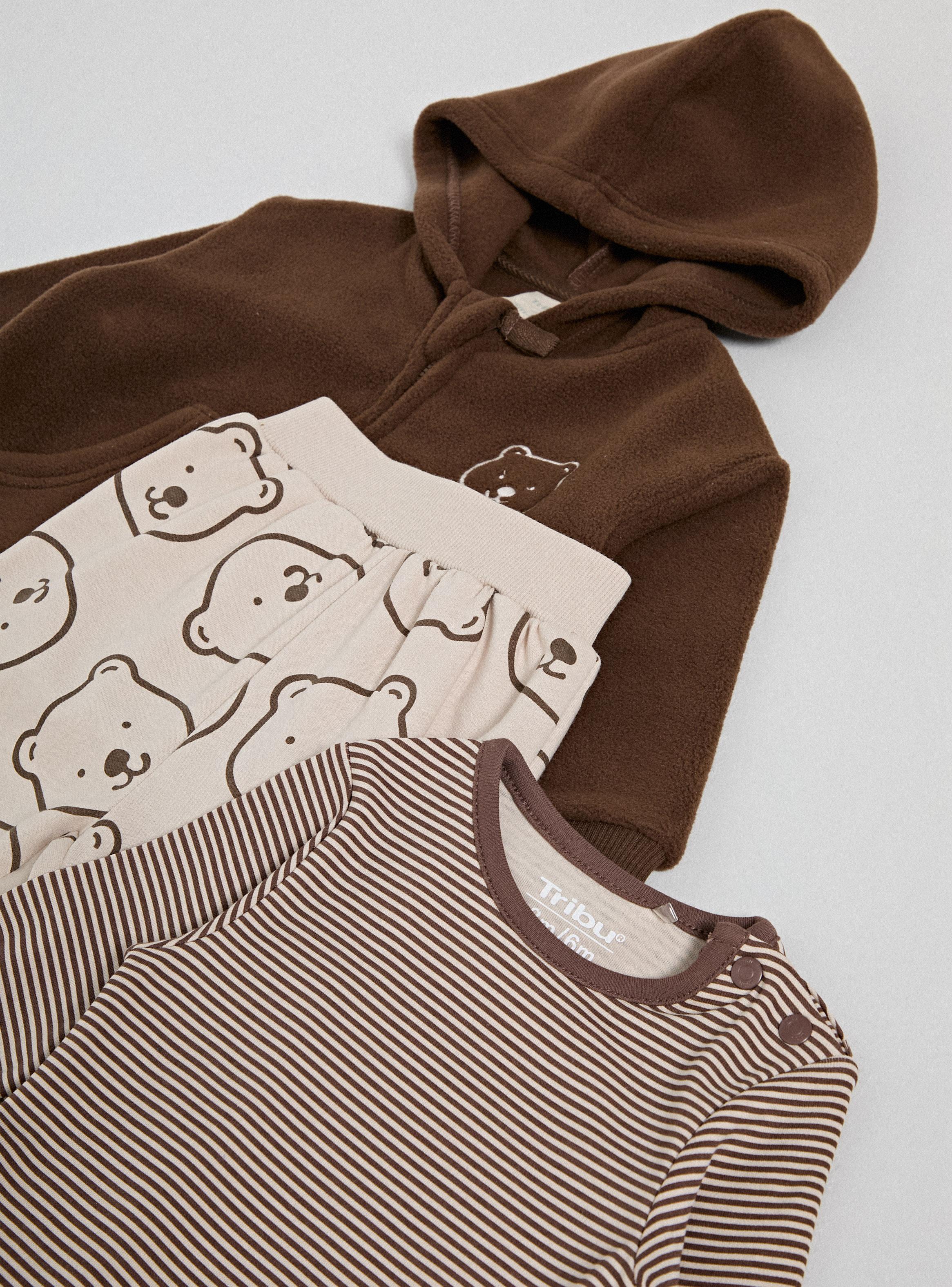 Conjunto Body Rayado y Pantalón Estampado Ositos-3