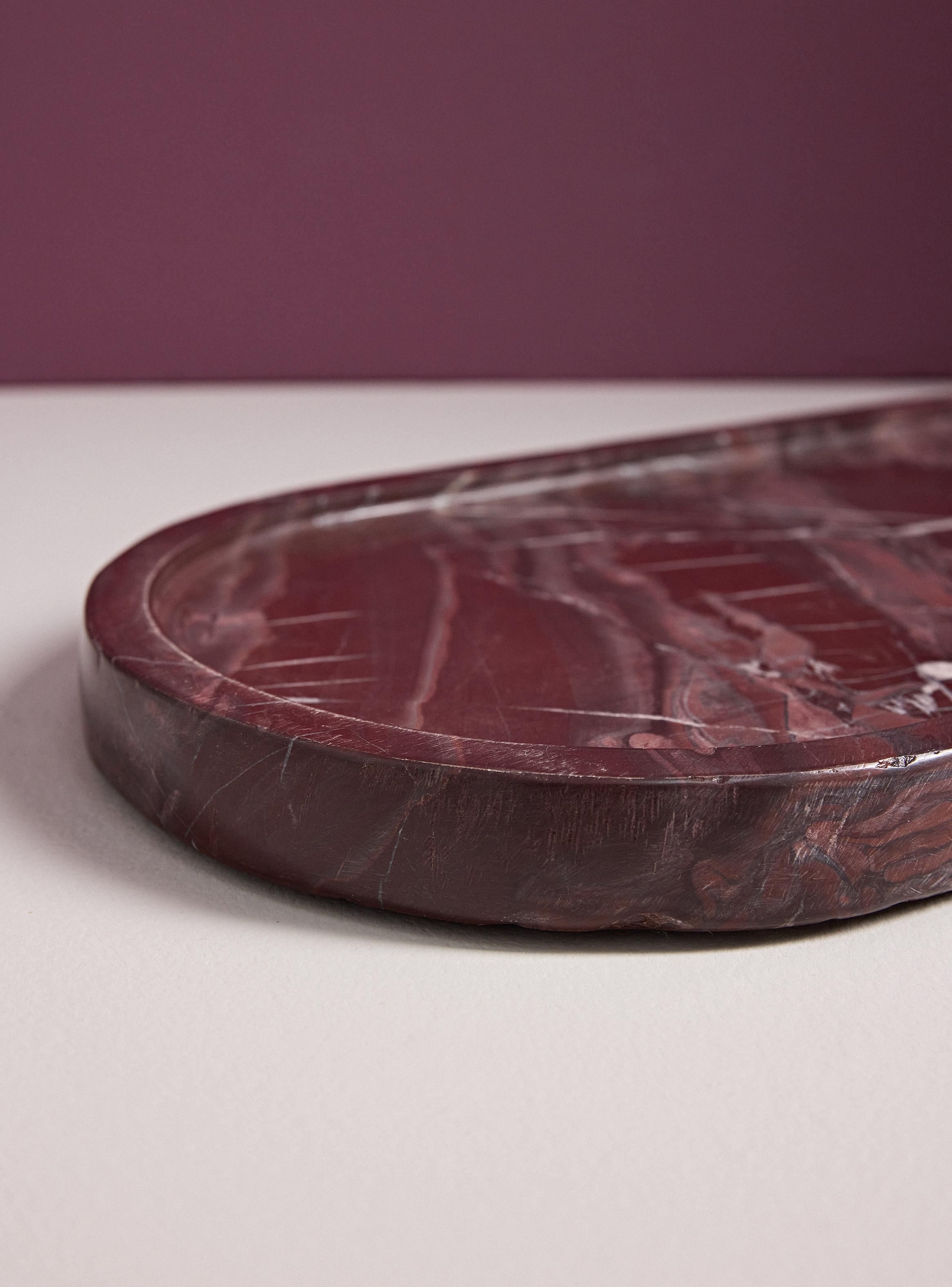 Bandeja Mármol Rojo 35x18 cm-2