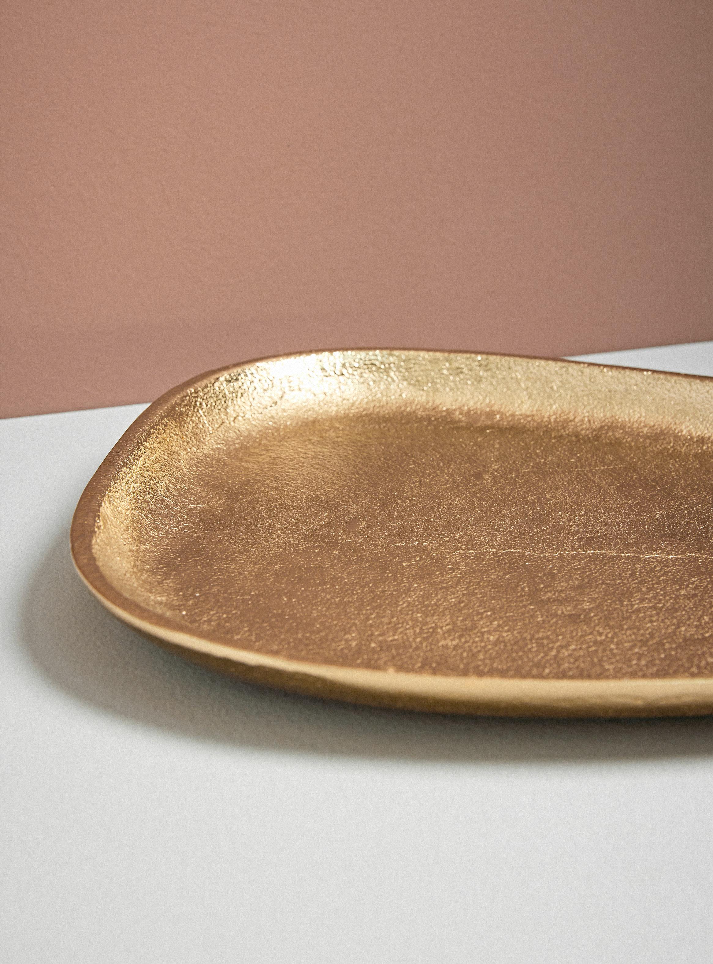 Plato Decorativo Dorado 35 x 25 cm-2