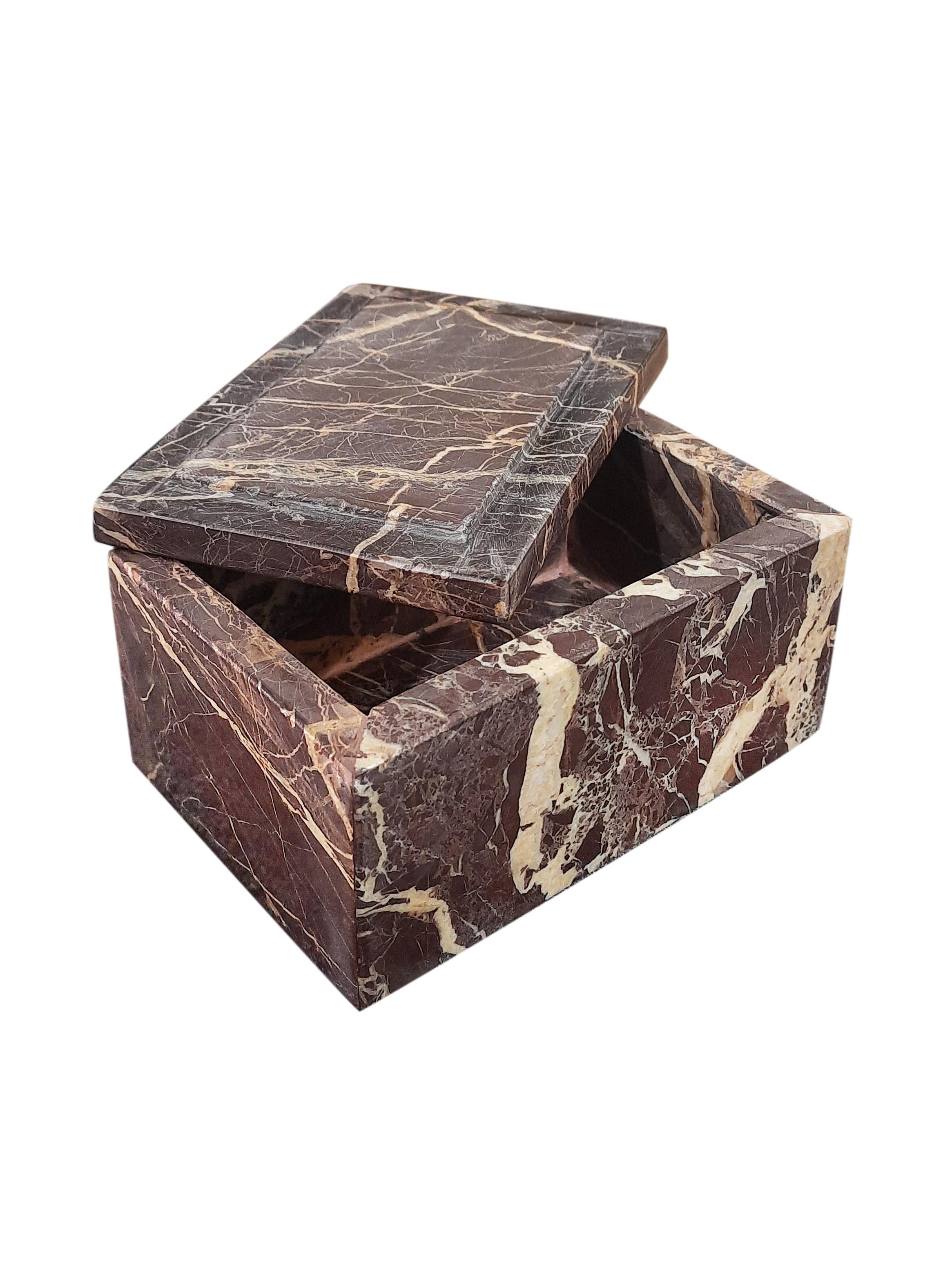 Caja Mármol Rojo Olsen 15x10x7.5 cm-2