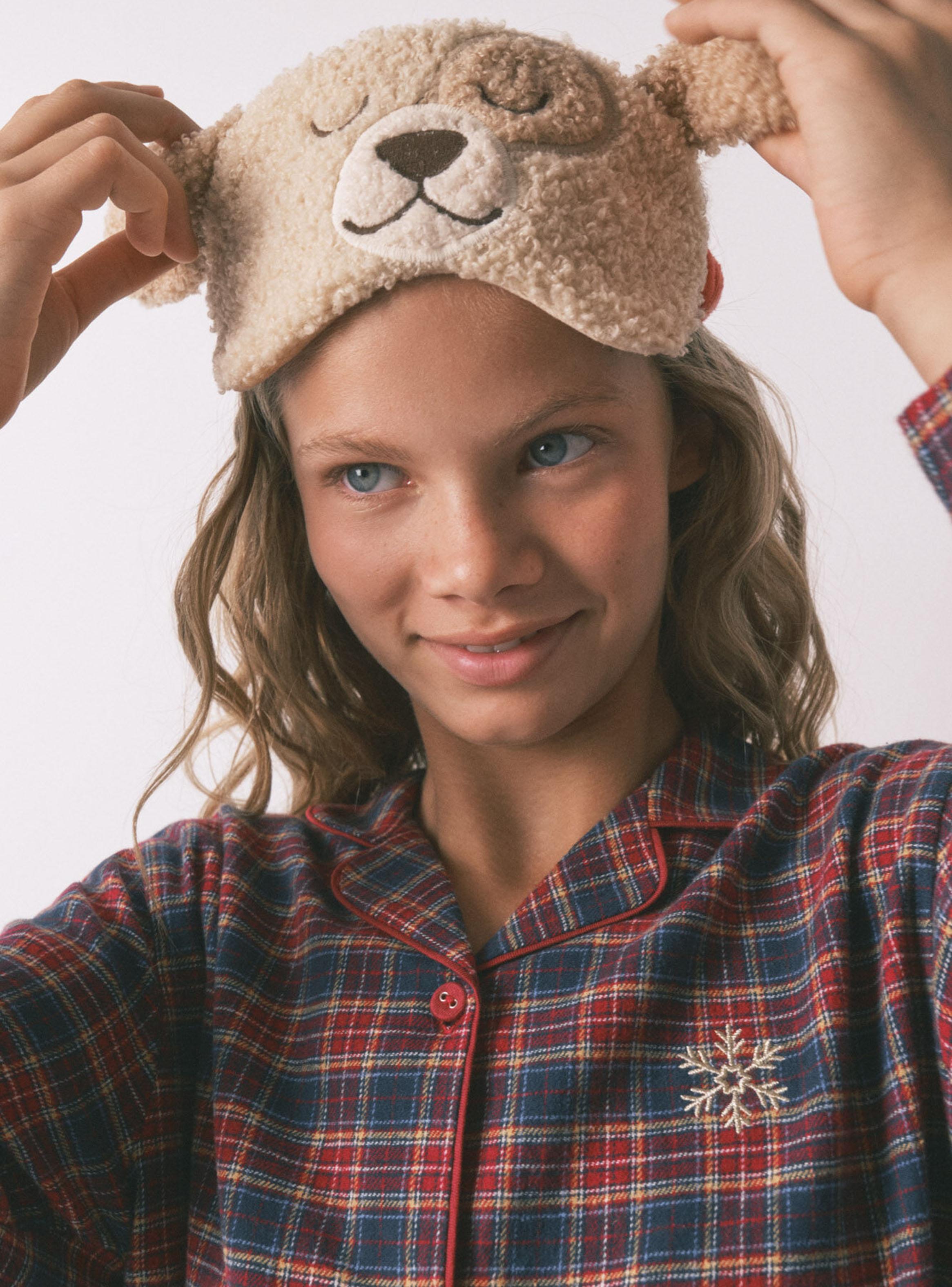 Pijama Infantil Camisero Cuadros Algodón-3