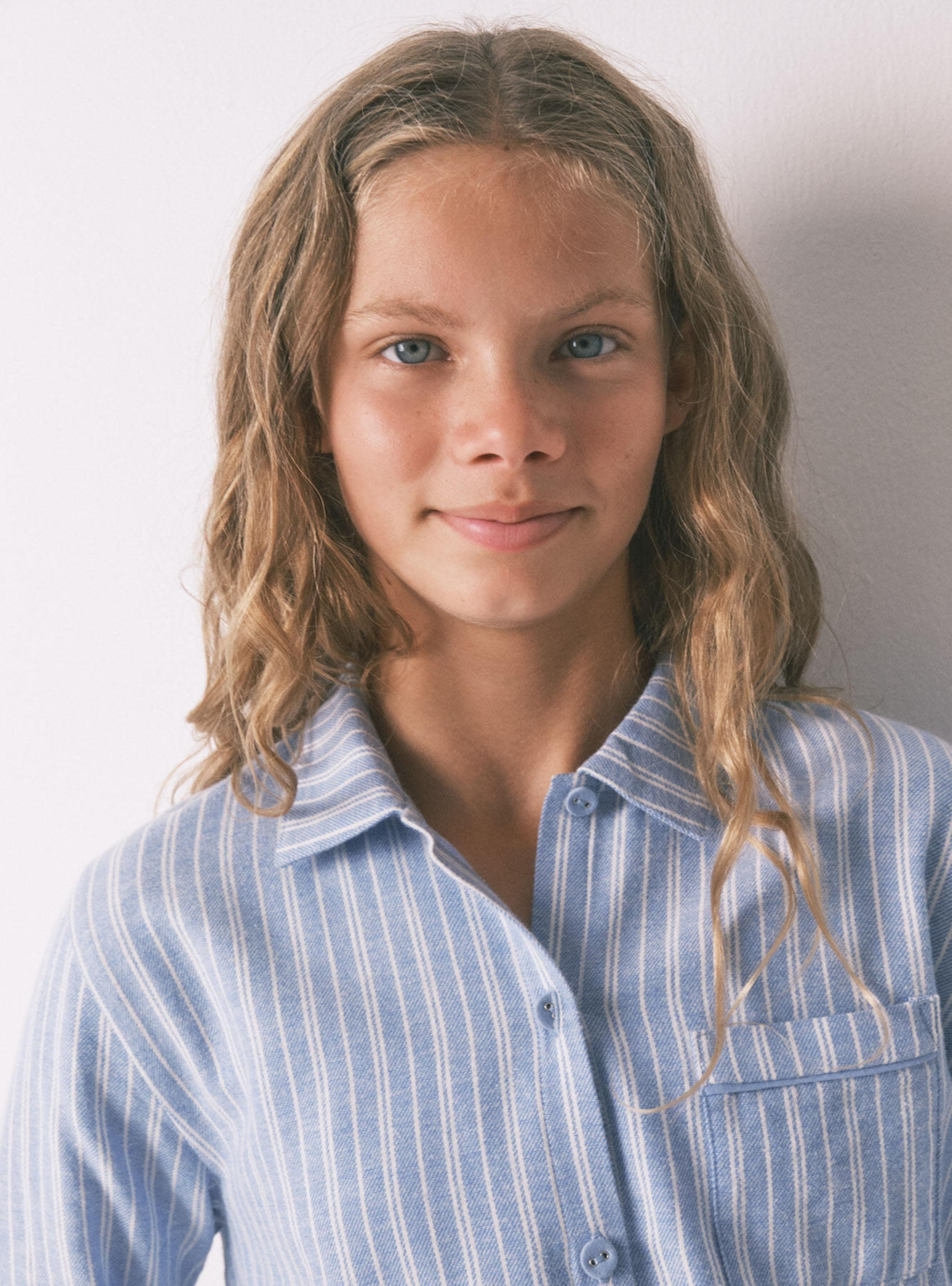 Pijama Infantil Camisero Rayas Algodón-3