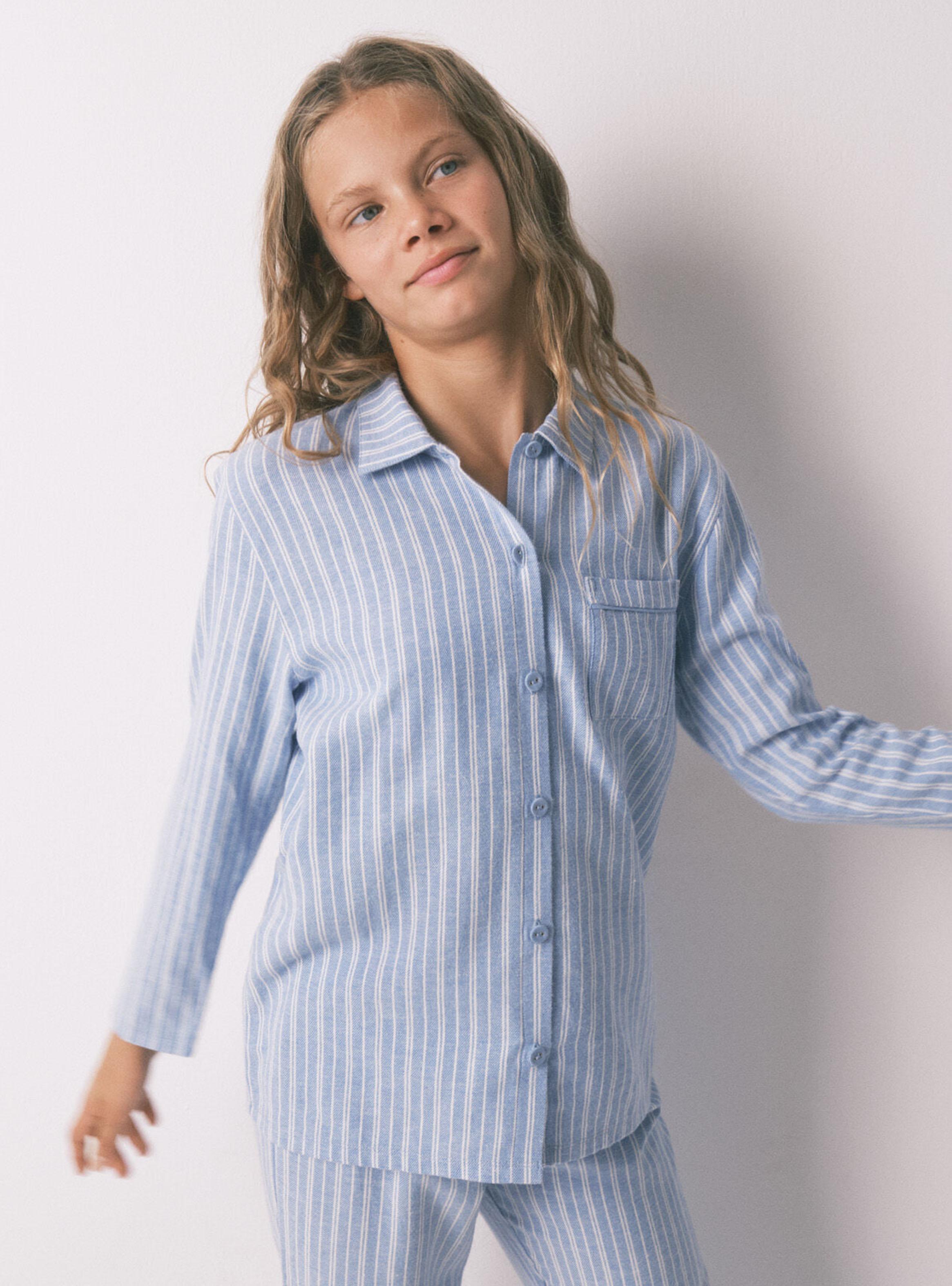 Pijama Infantil Camisero Rayas Algodón-2