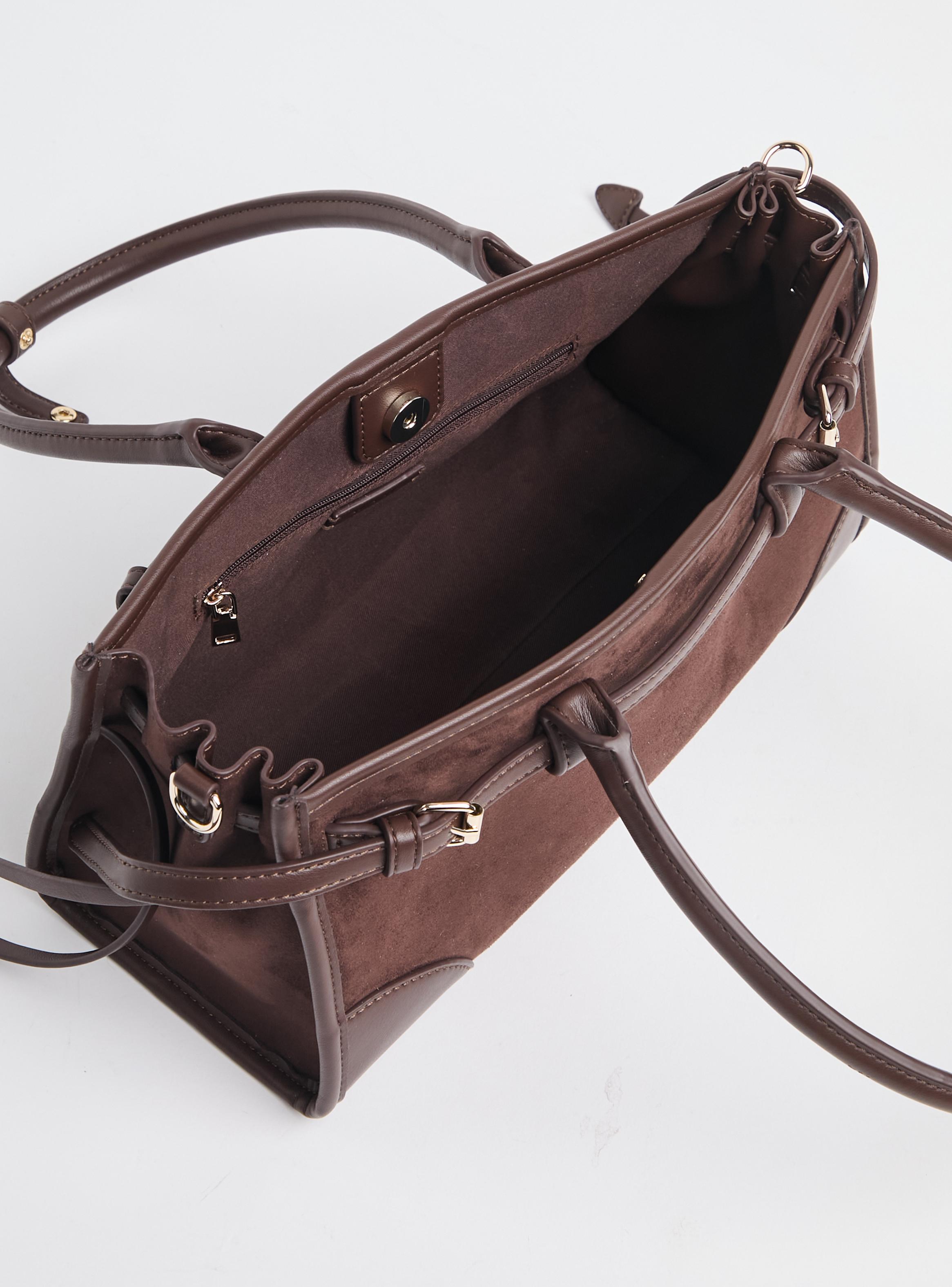 Cartera de Hombro Crossbody con Cinturón Decorativo-5