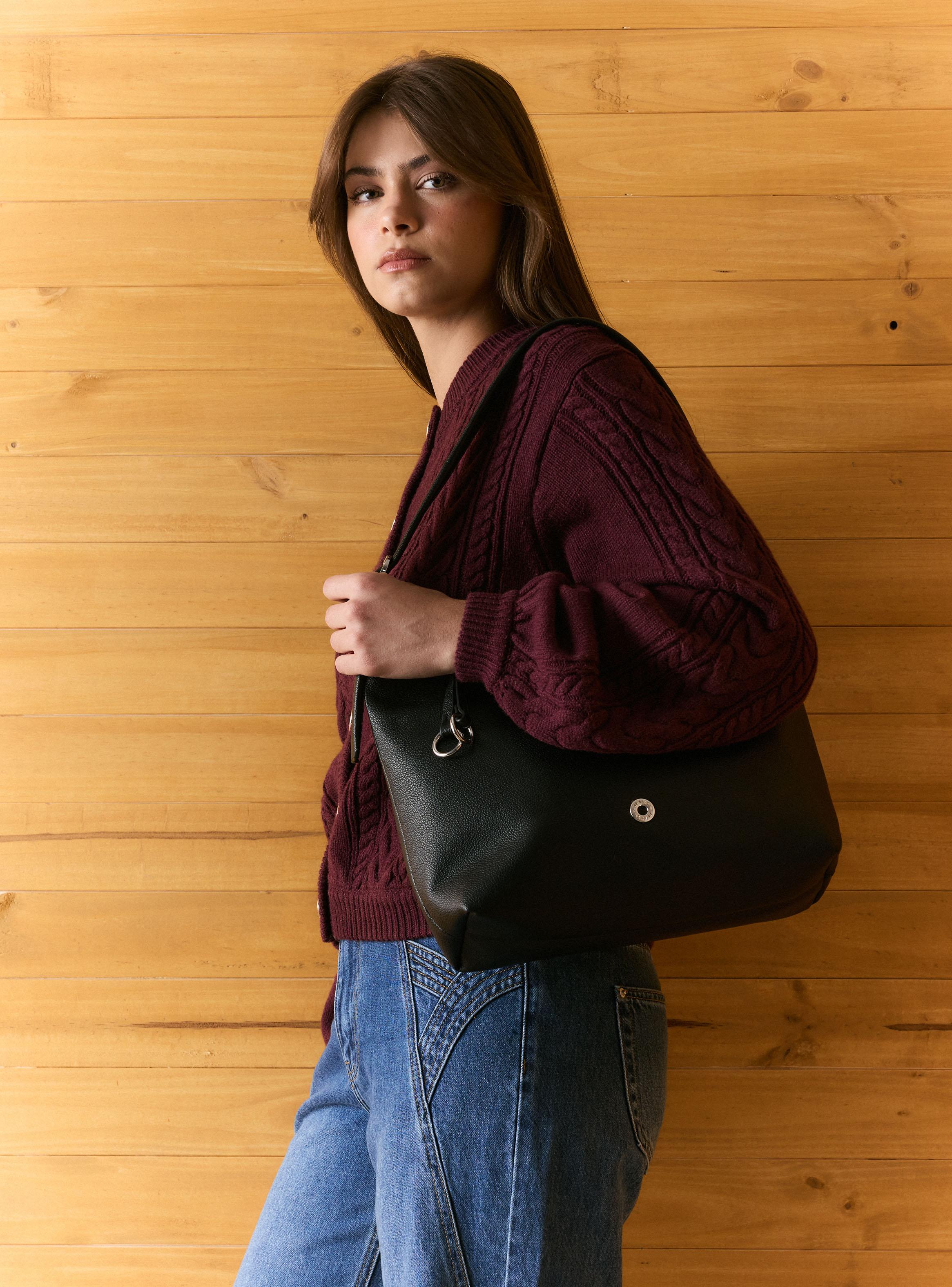 Cartera de Hombro Crossbody Strap Textura Grano-5