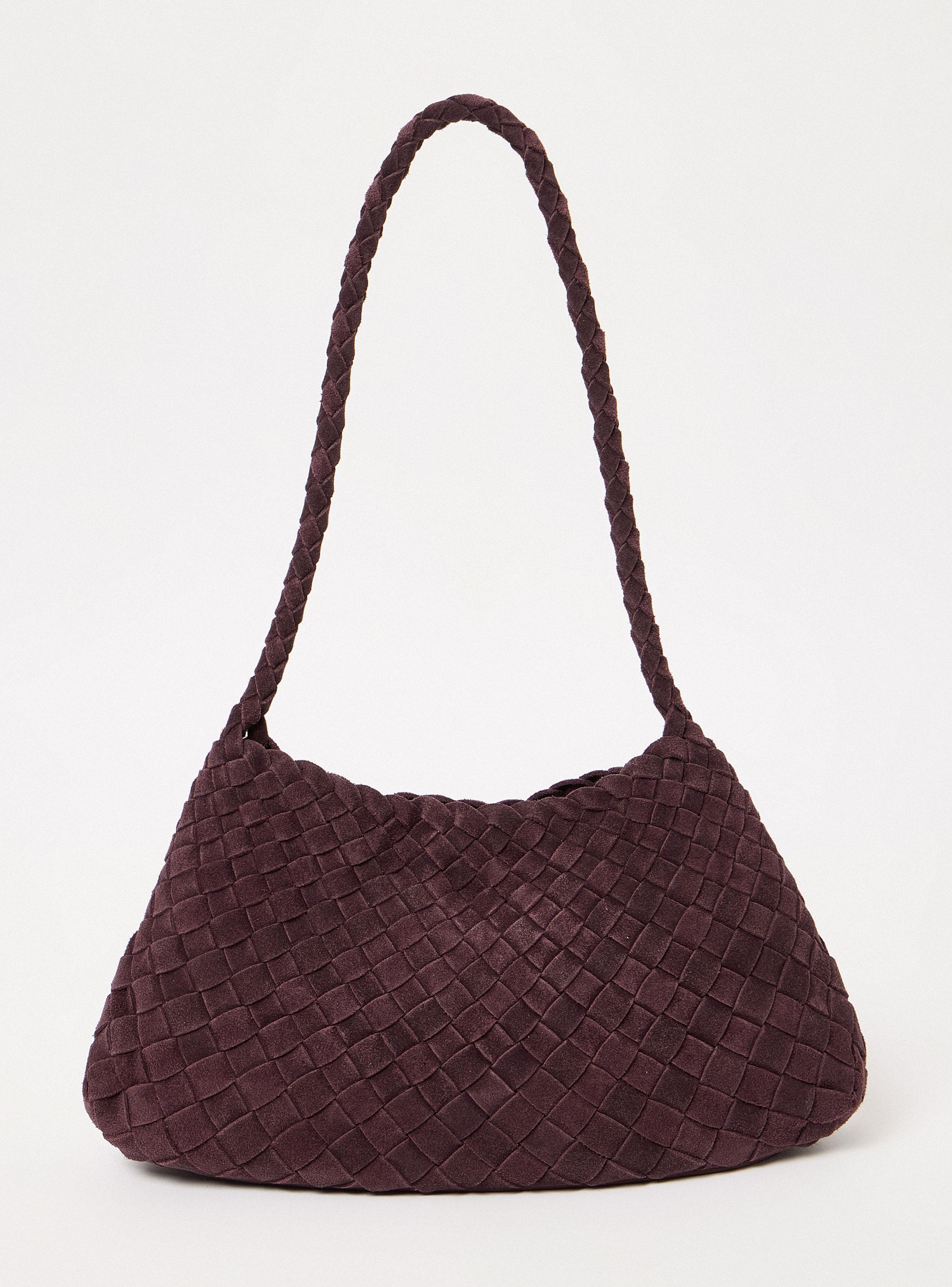 Cartera de Hombro Trenzada Cuero Grande-2