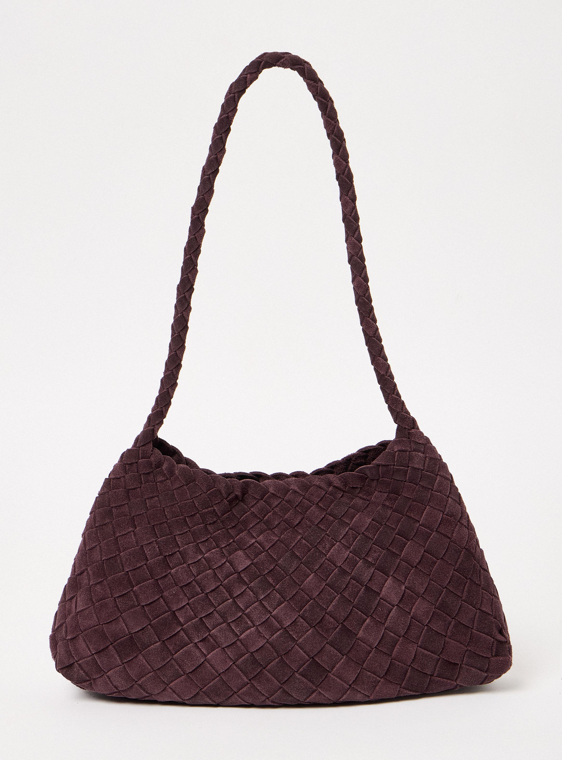 Cartera de Hombro Trenzada Cuero Grande-4