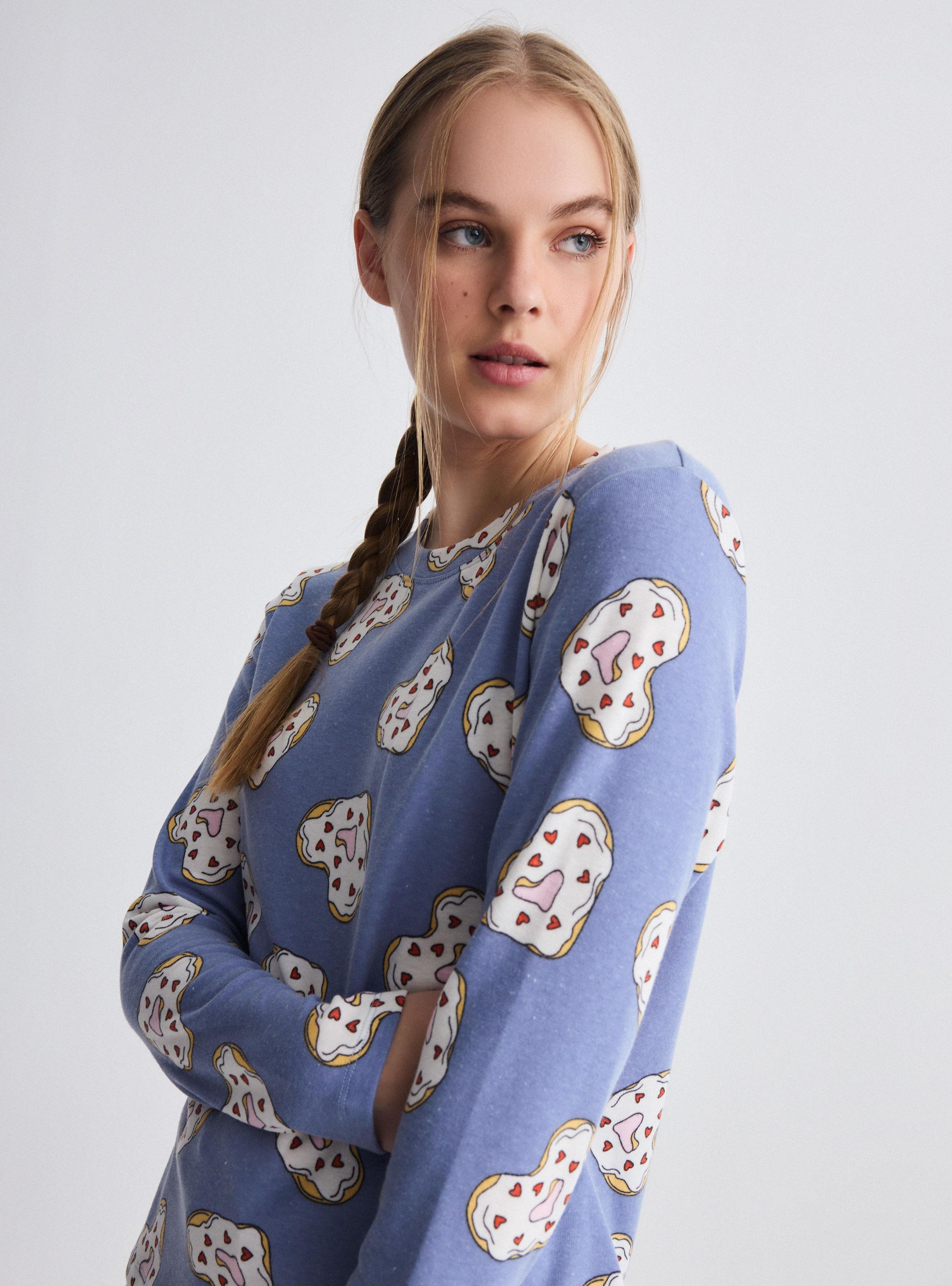 Pijama Largo Full Estampado Tacto Peach-2