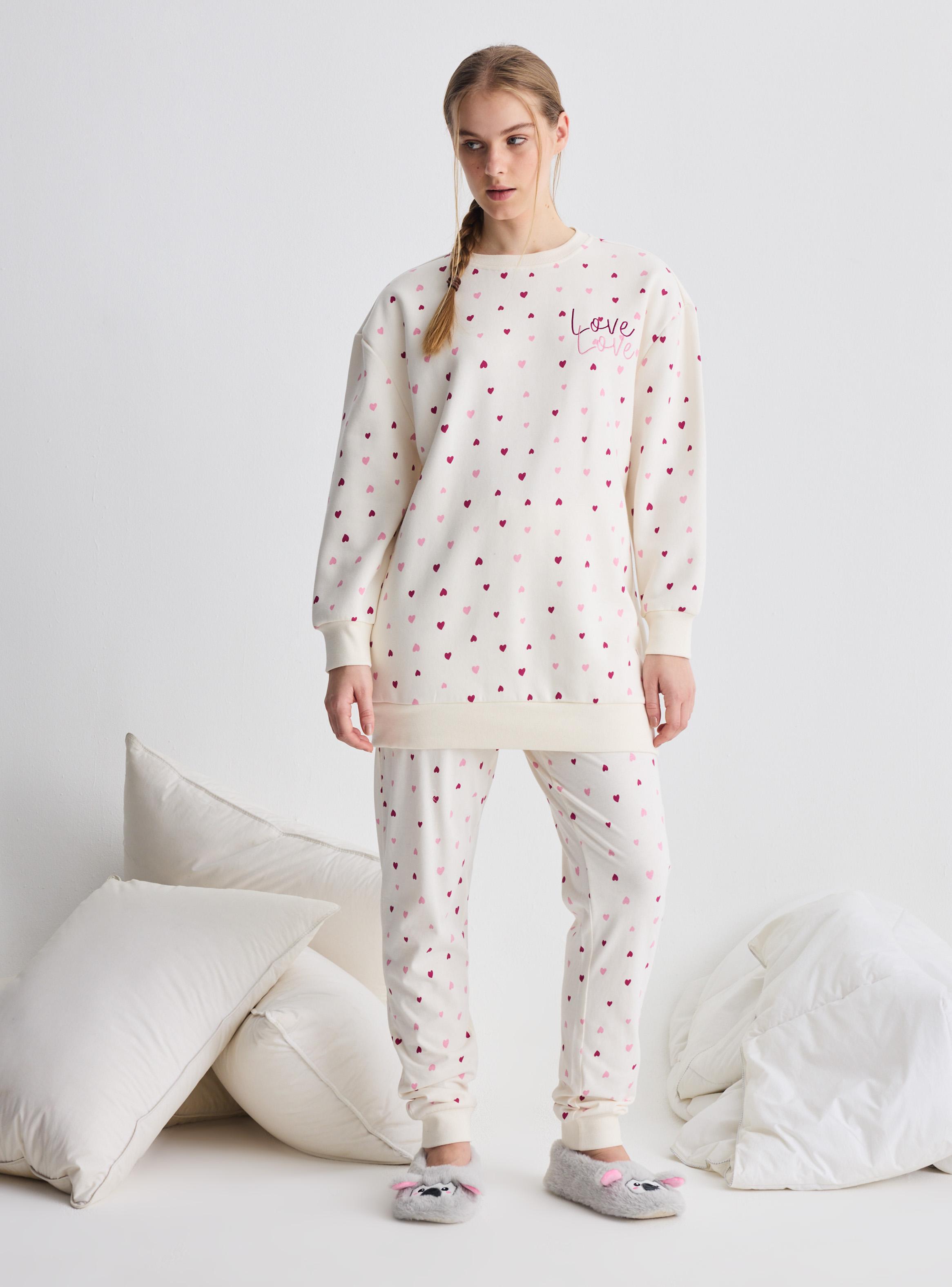 Pijama Tela Franela Bordado y Estampado-4