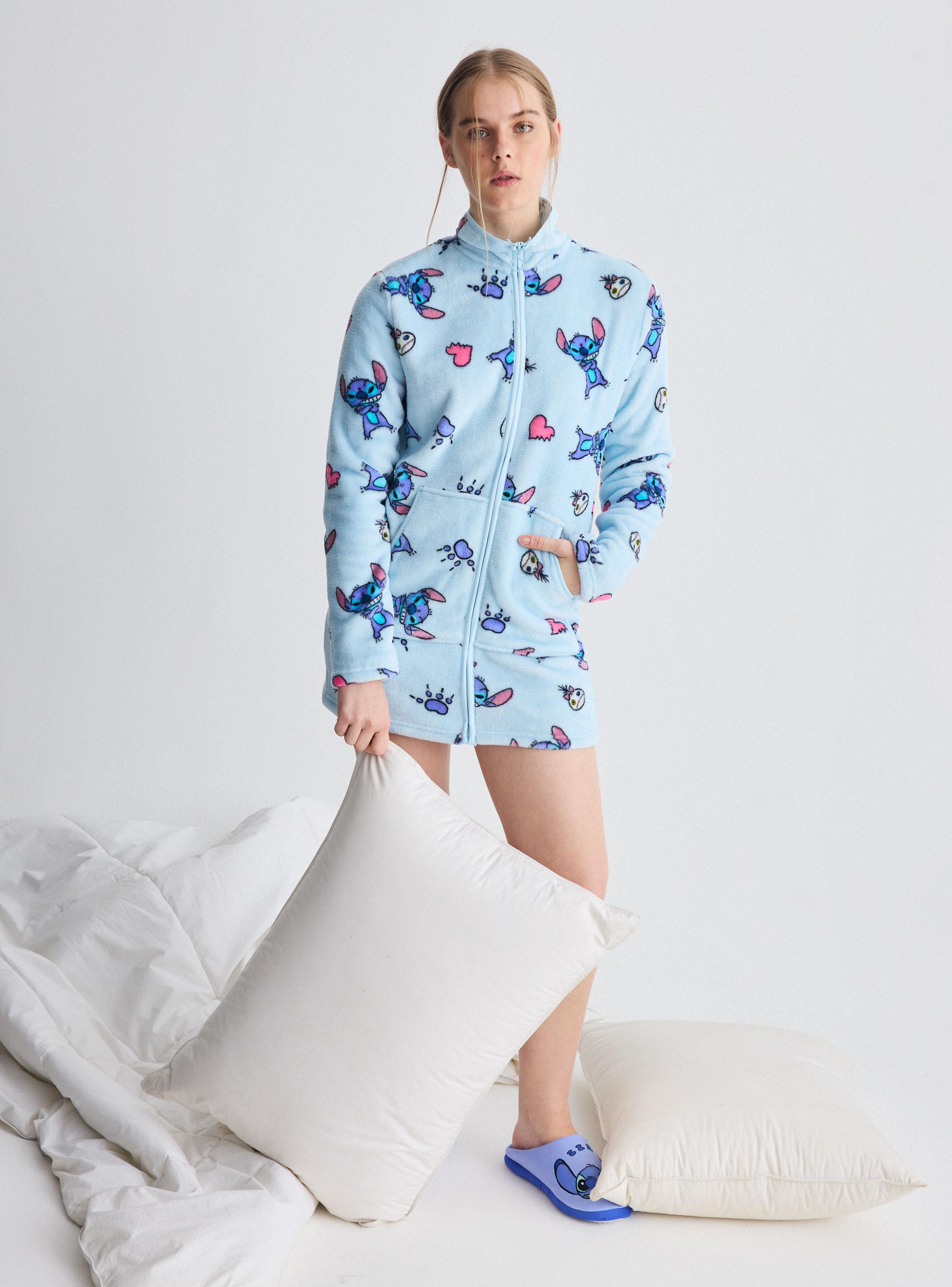 Bata Polerón Coral Fleece Disney Stitch-4