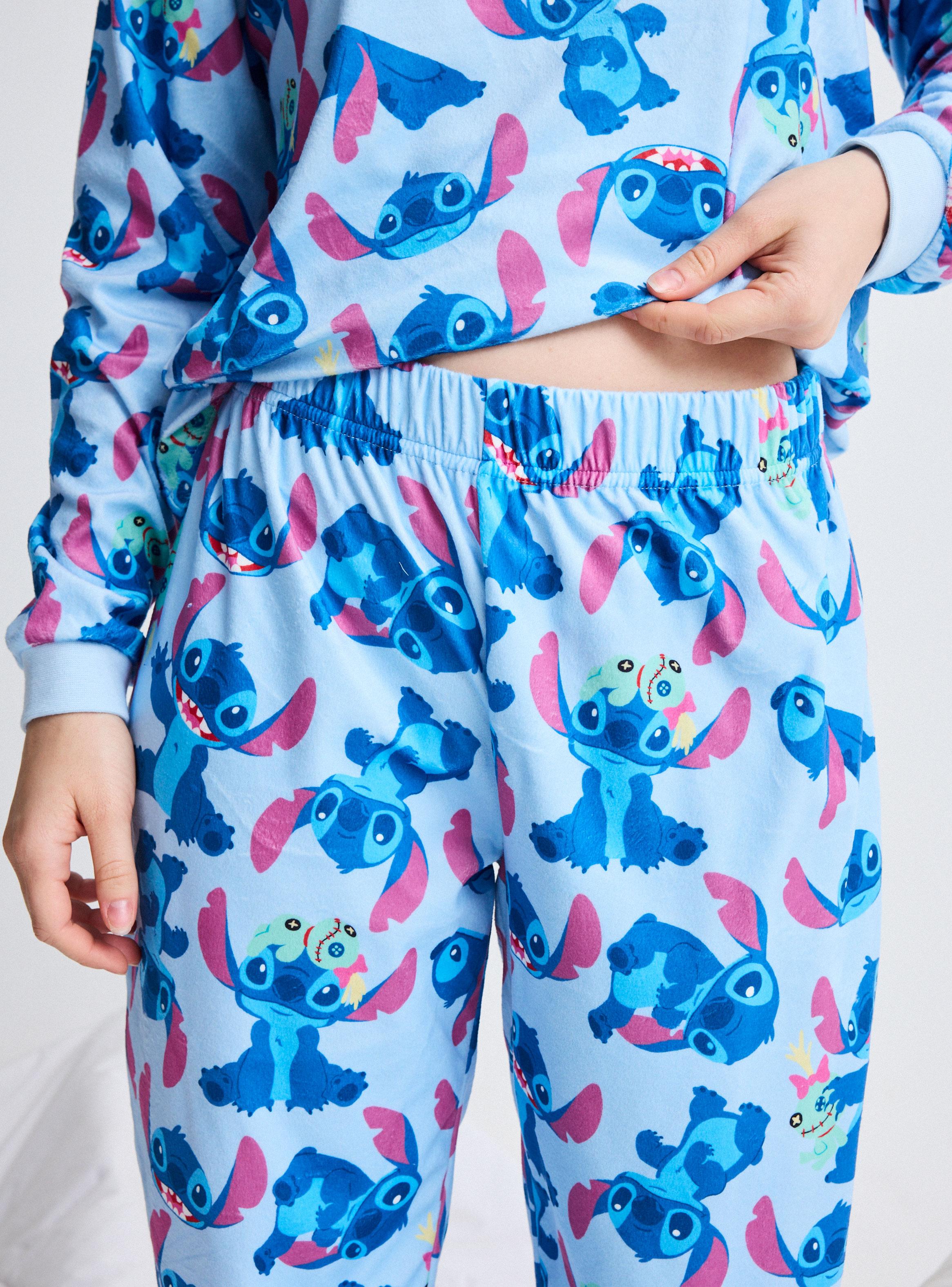 Pijama Disney Stitch Tela Velour Suave y Cálida-3