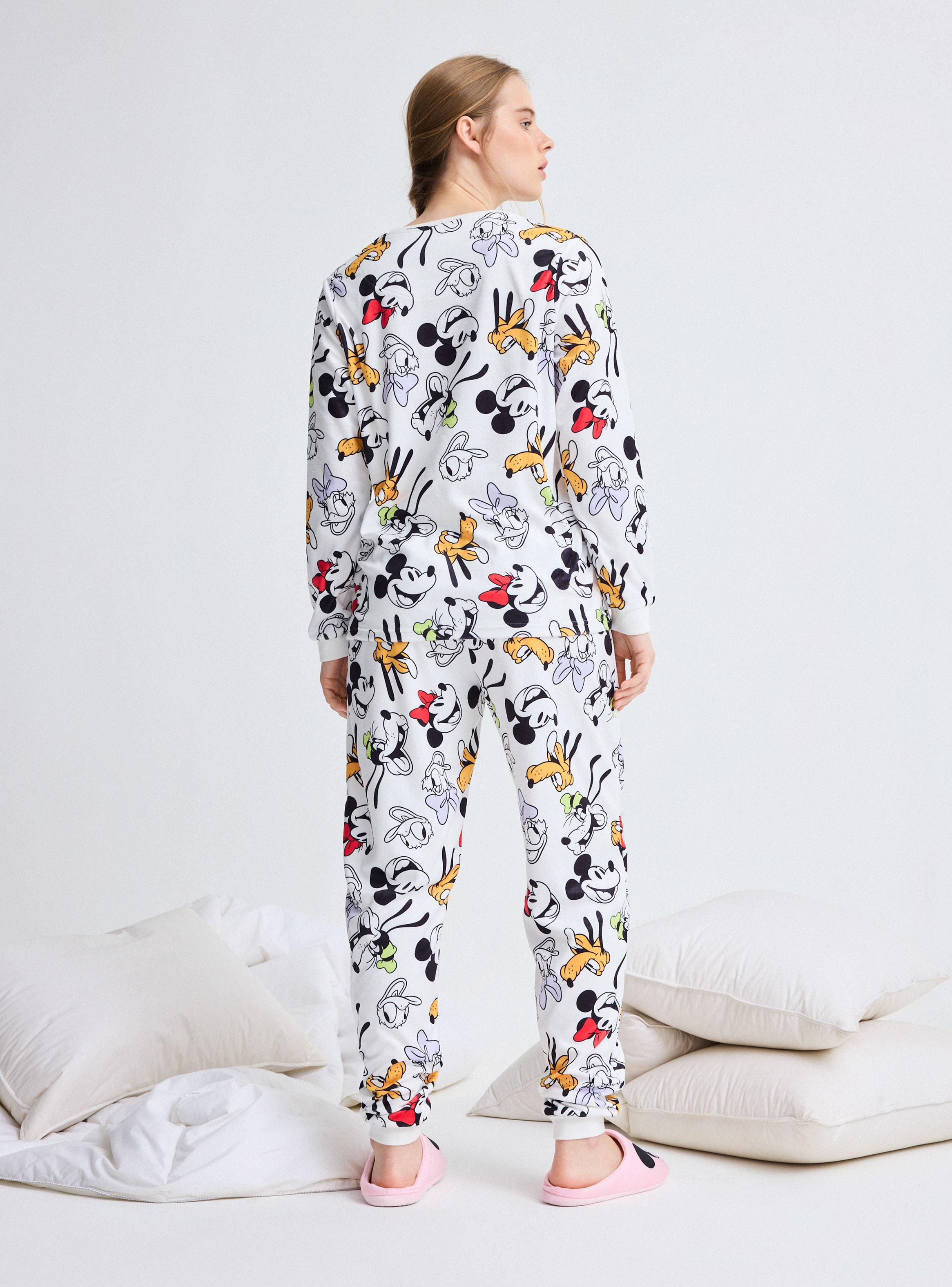 Pijama Disney Mickey Tela Velour Suave y Cálida-5