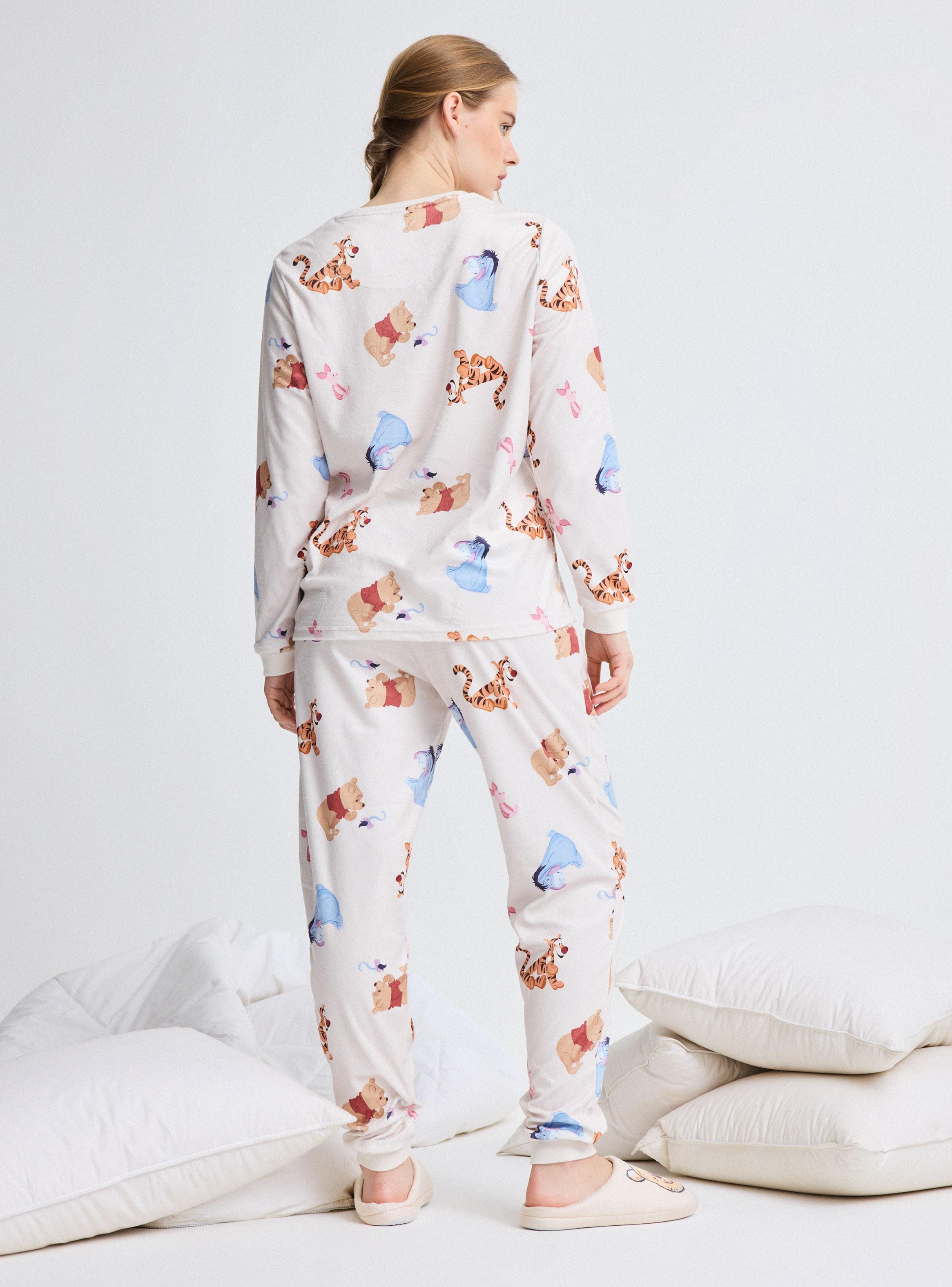 Pijama Disney Pooh Tela Velour Suave y Cálida-5