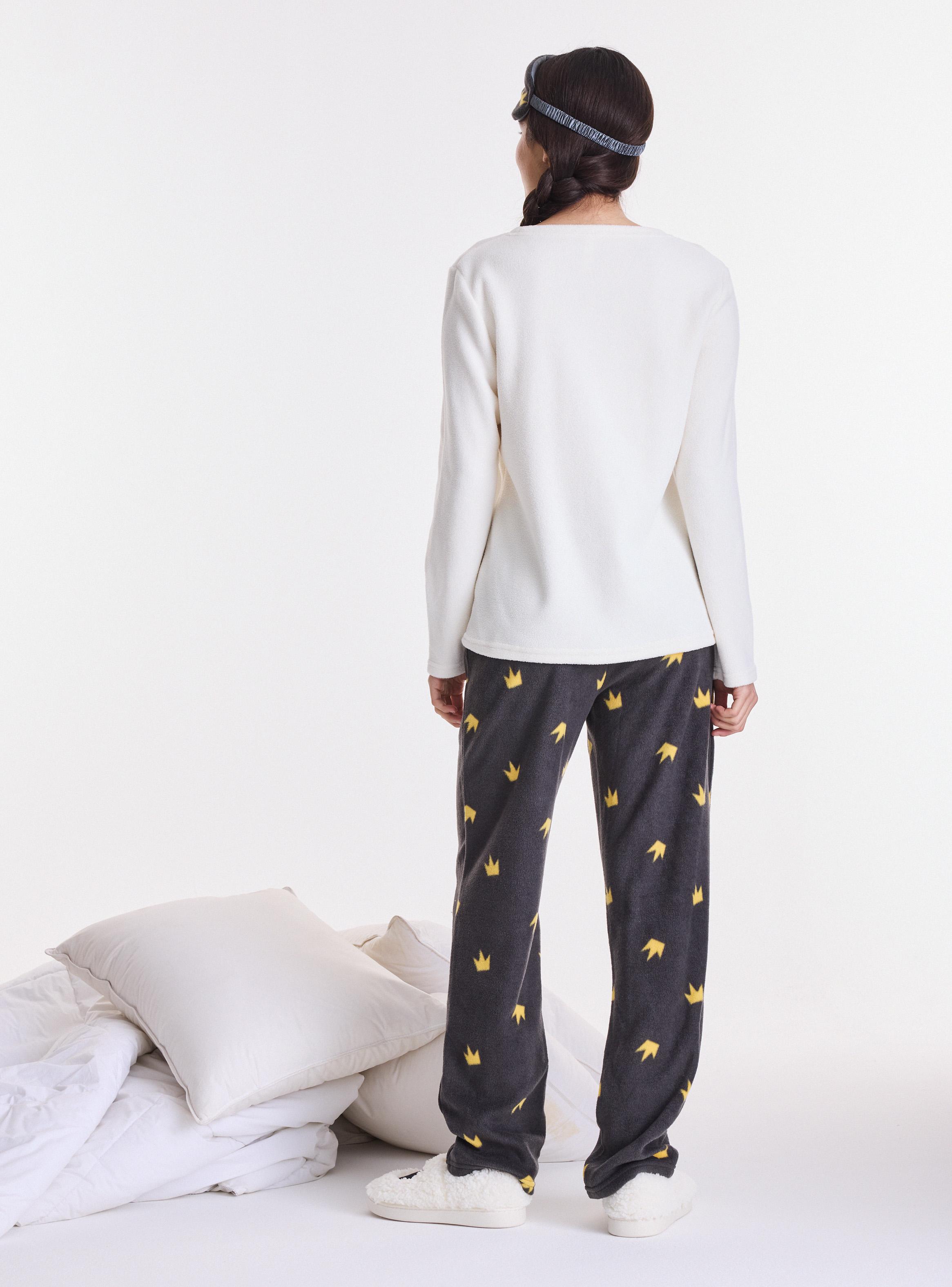 Pijama Estampado con Antifaz de Regalo Suave y Cálido-5