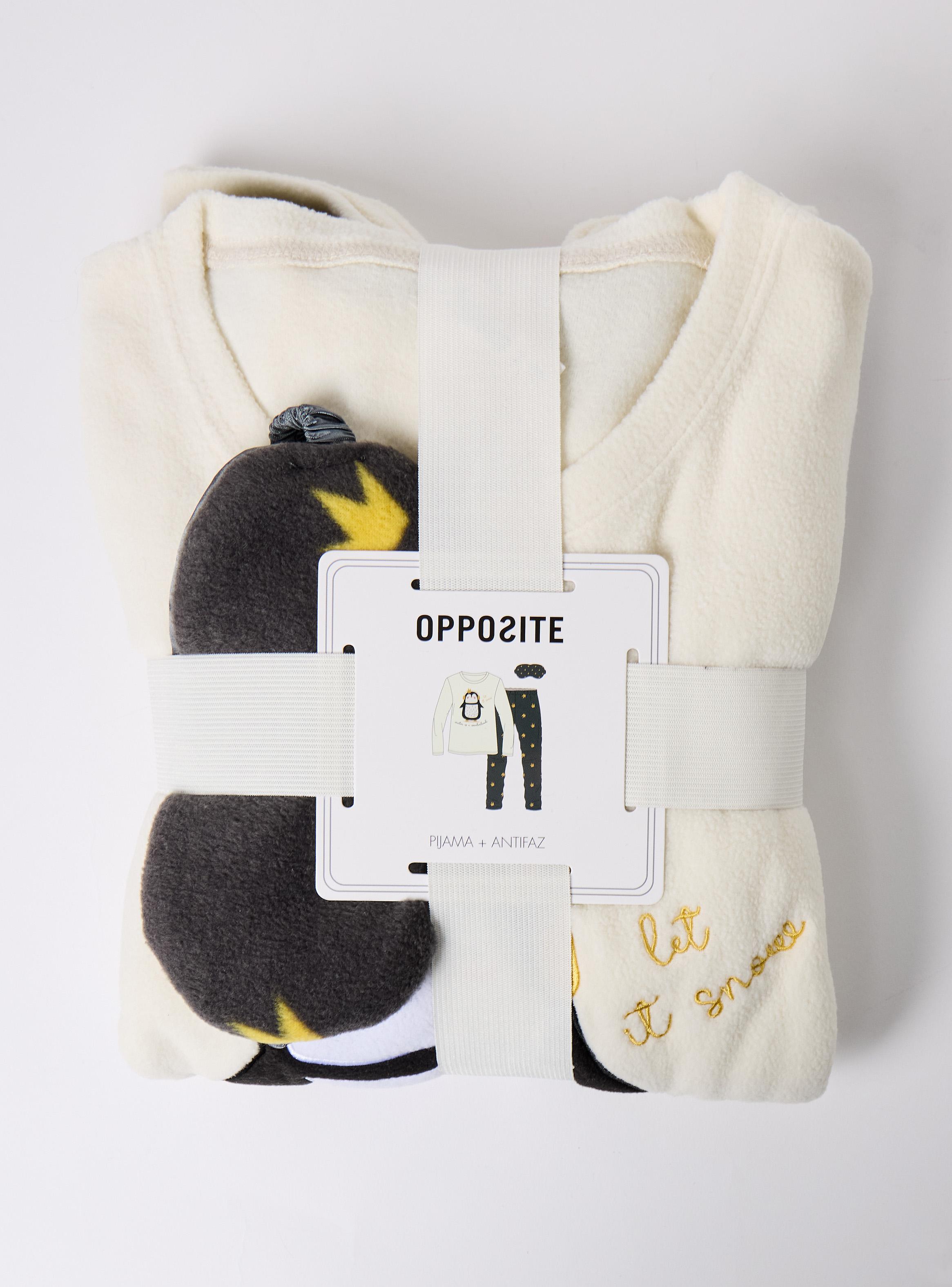 Pijama Estampado con Antifaz de Regalo Suave y Cálido-6