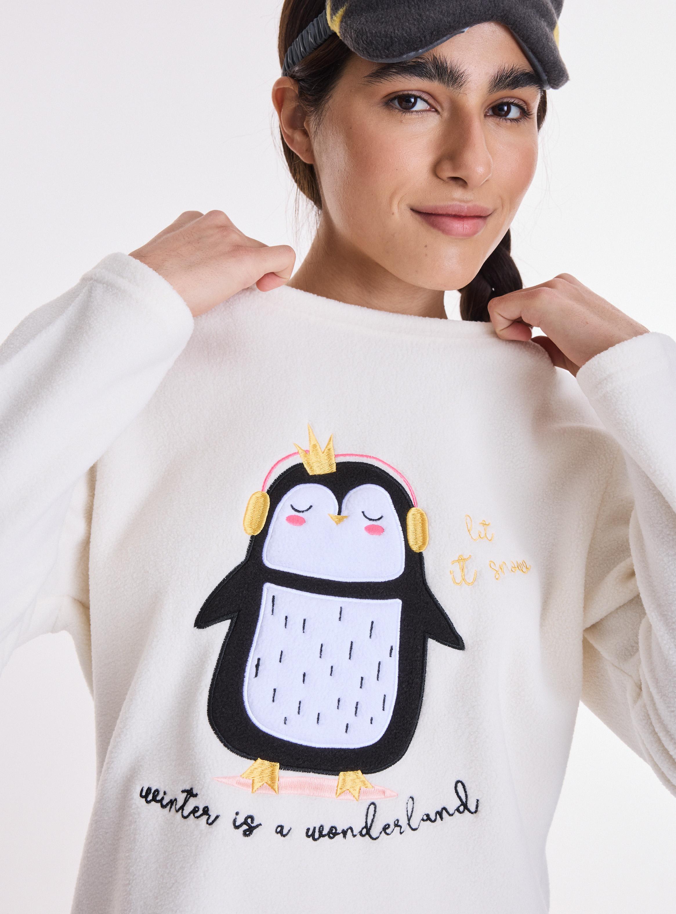 Pijama Estampado con Antifaz de Regalo Suave y Cálido-2