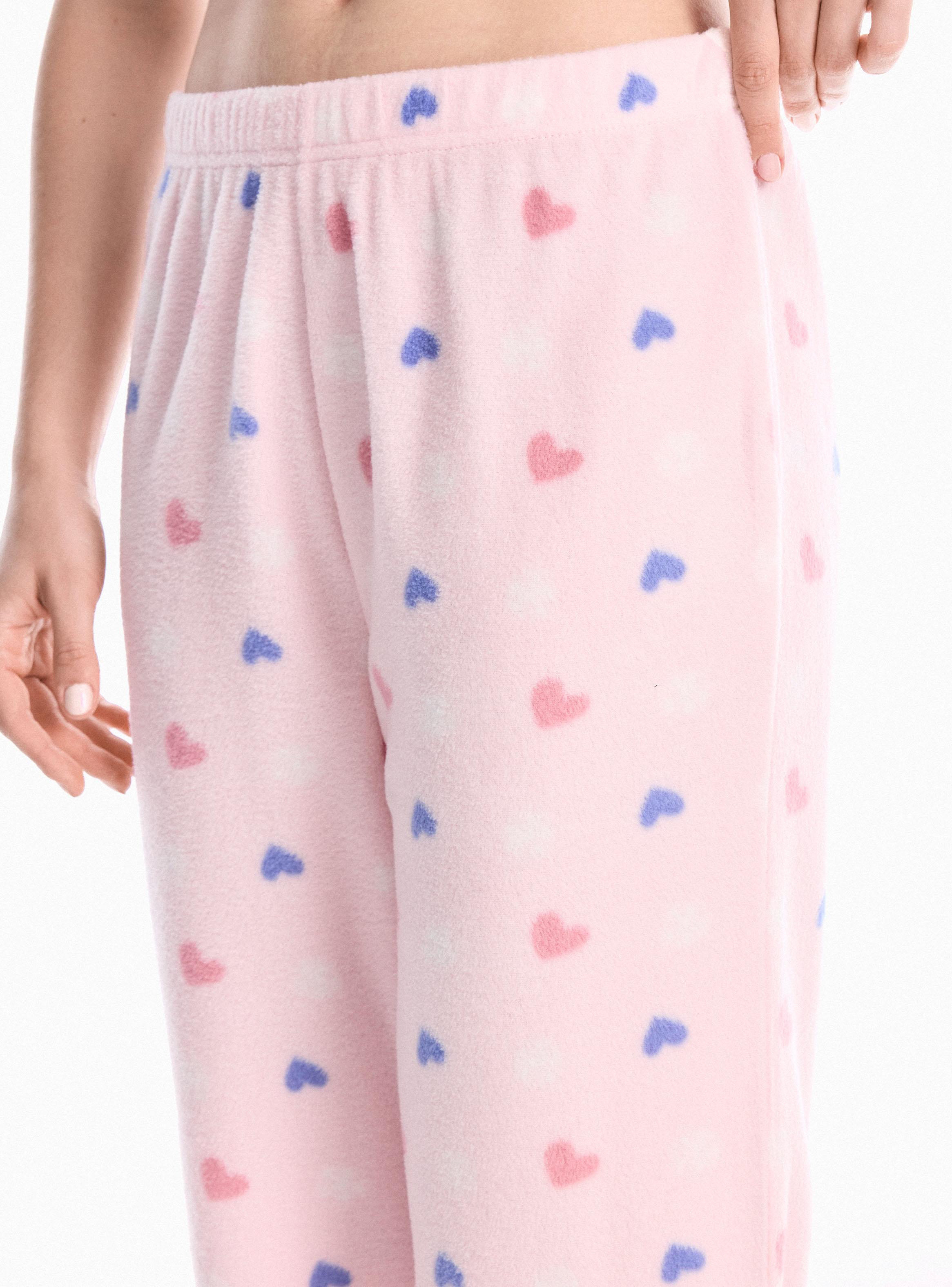 Pantalón Pijama Estampado Polar Suave Cálida-2