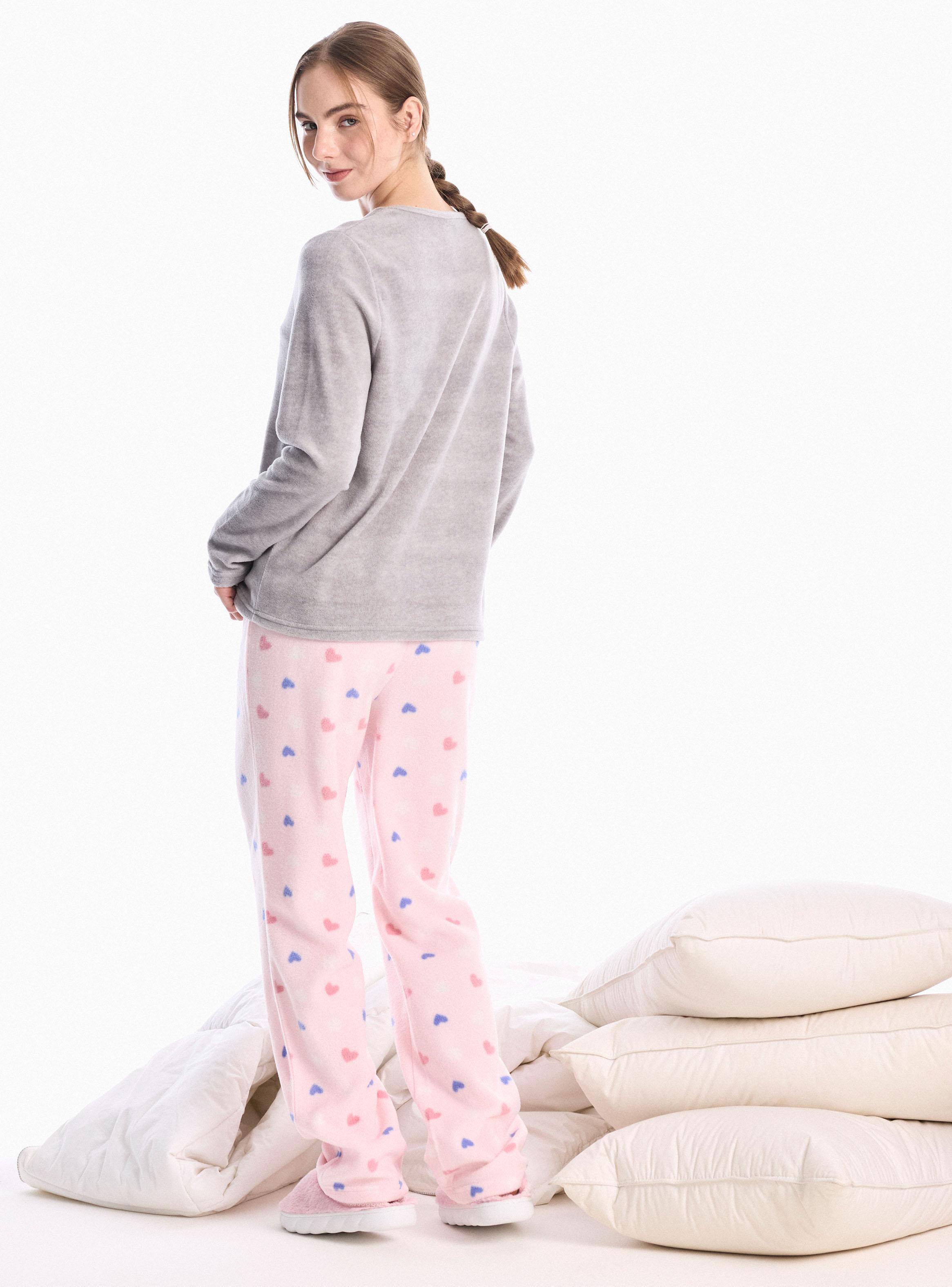 Pantalón Pijama Estampado Polar Suave Cálida-5