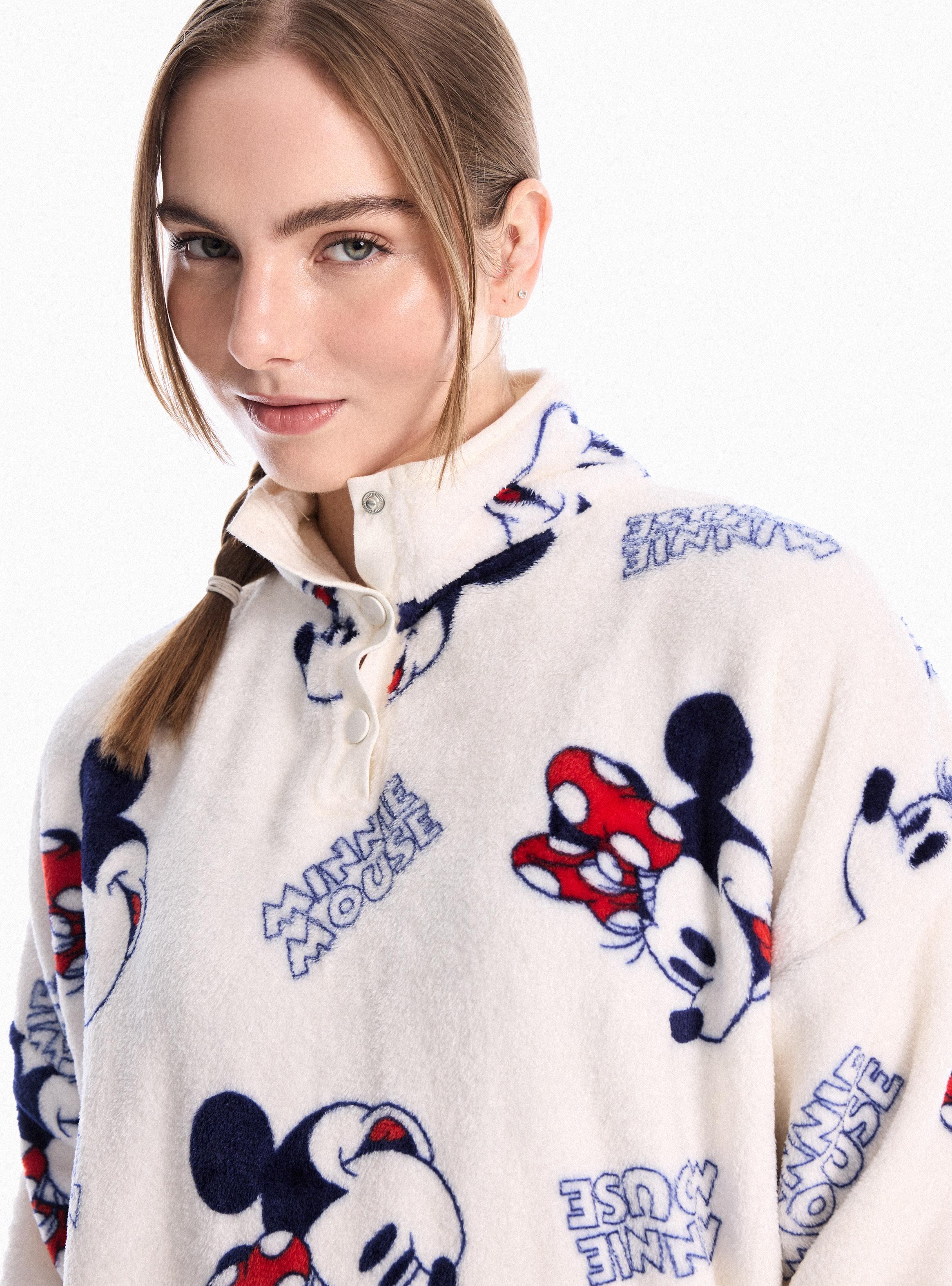 Pijama Disney Mickey Top Coral Fleece Pantalón Polar-3