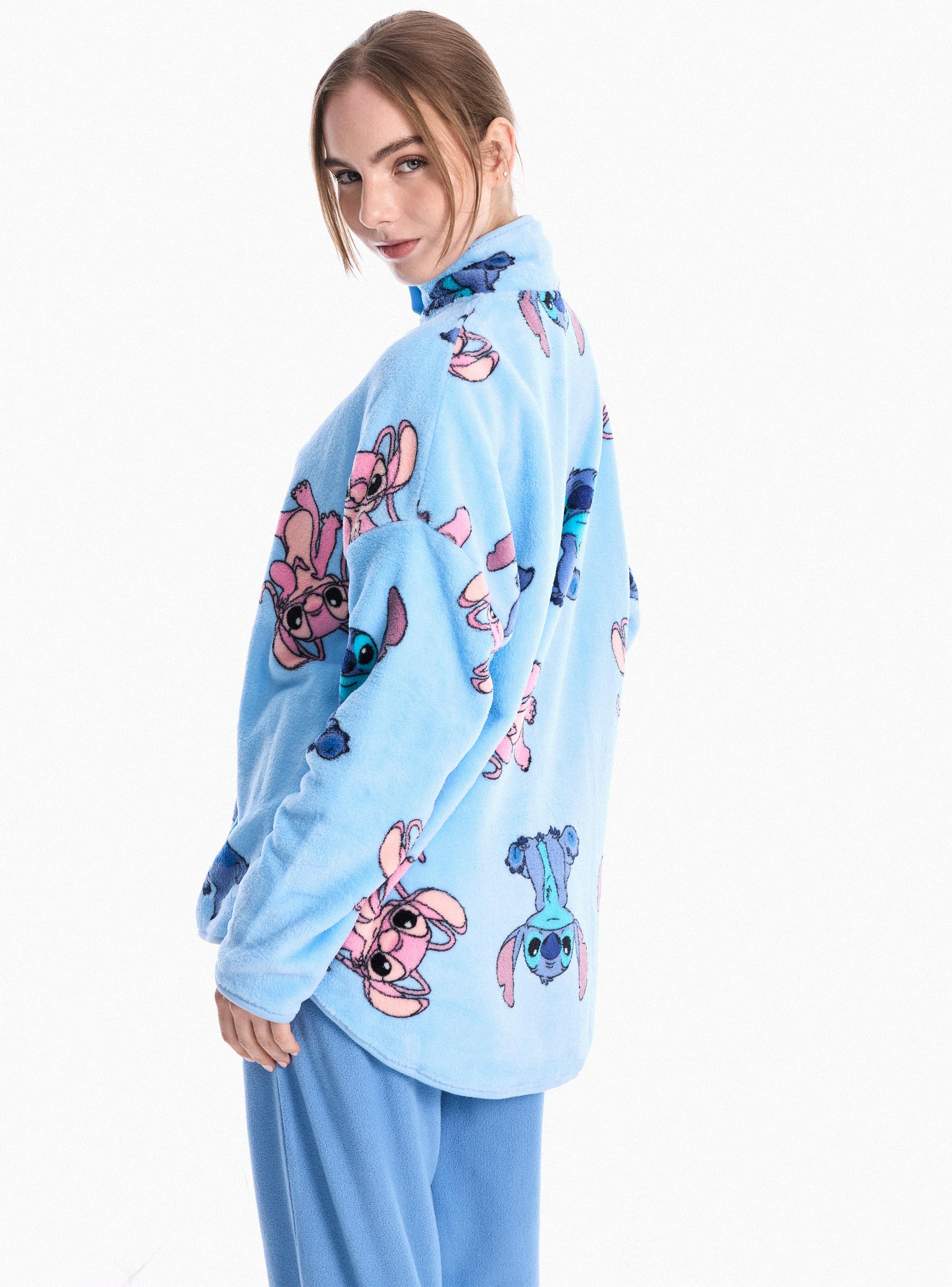 Pijama Disney Stitch Top Coral Fleece Pantalón Polar-3
