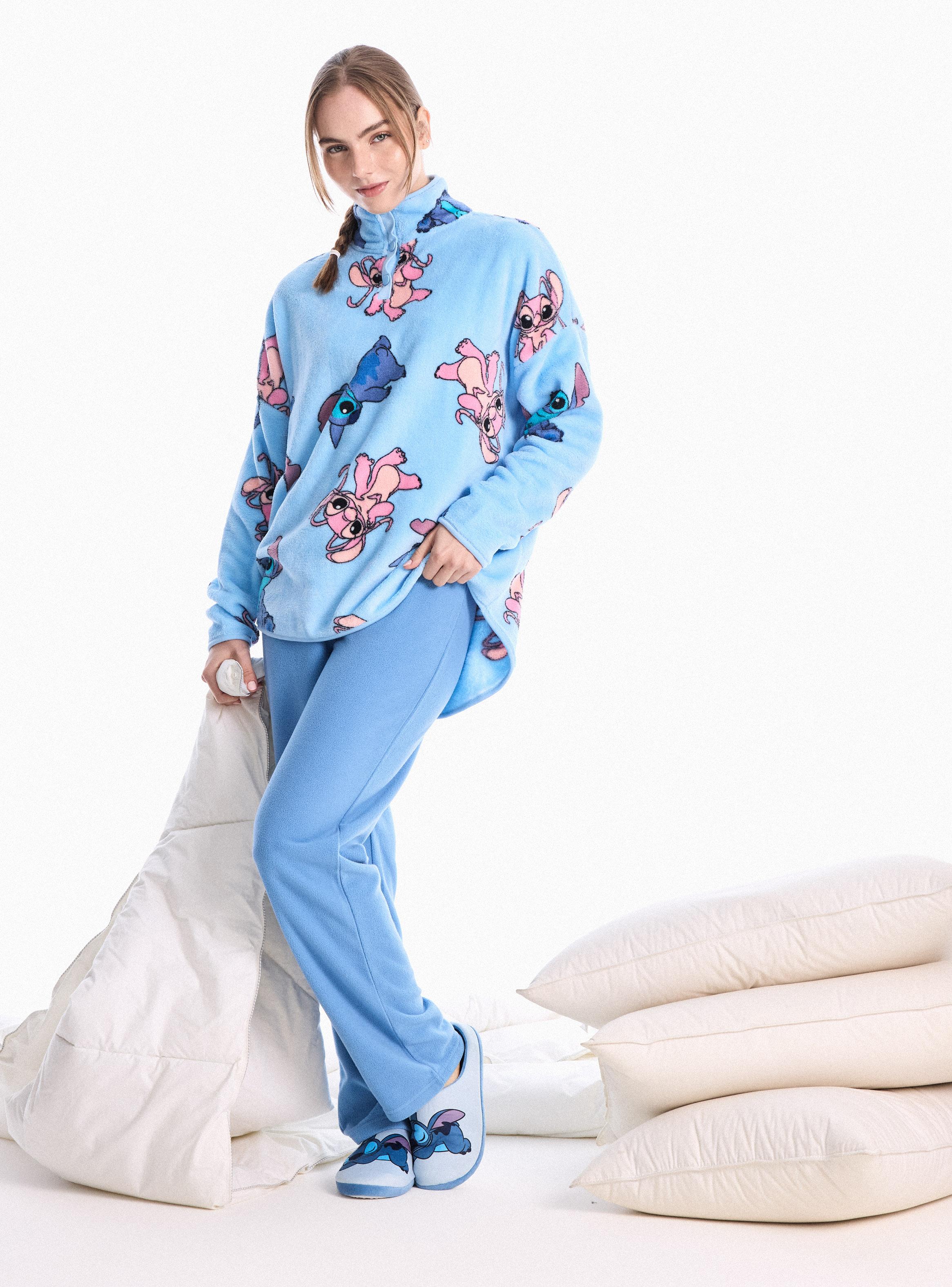 Pijama Disney Stitch Top Coral Fleece Pantalón Polar-4