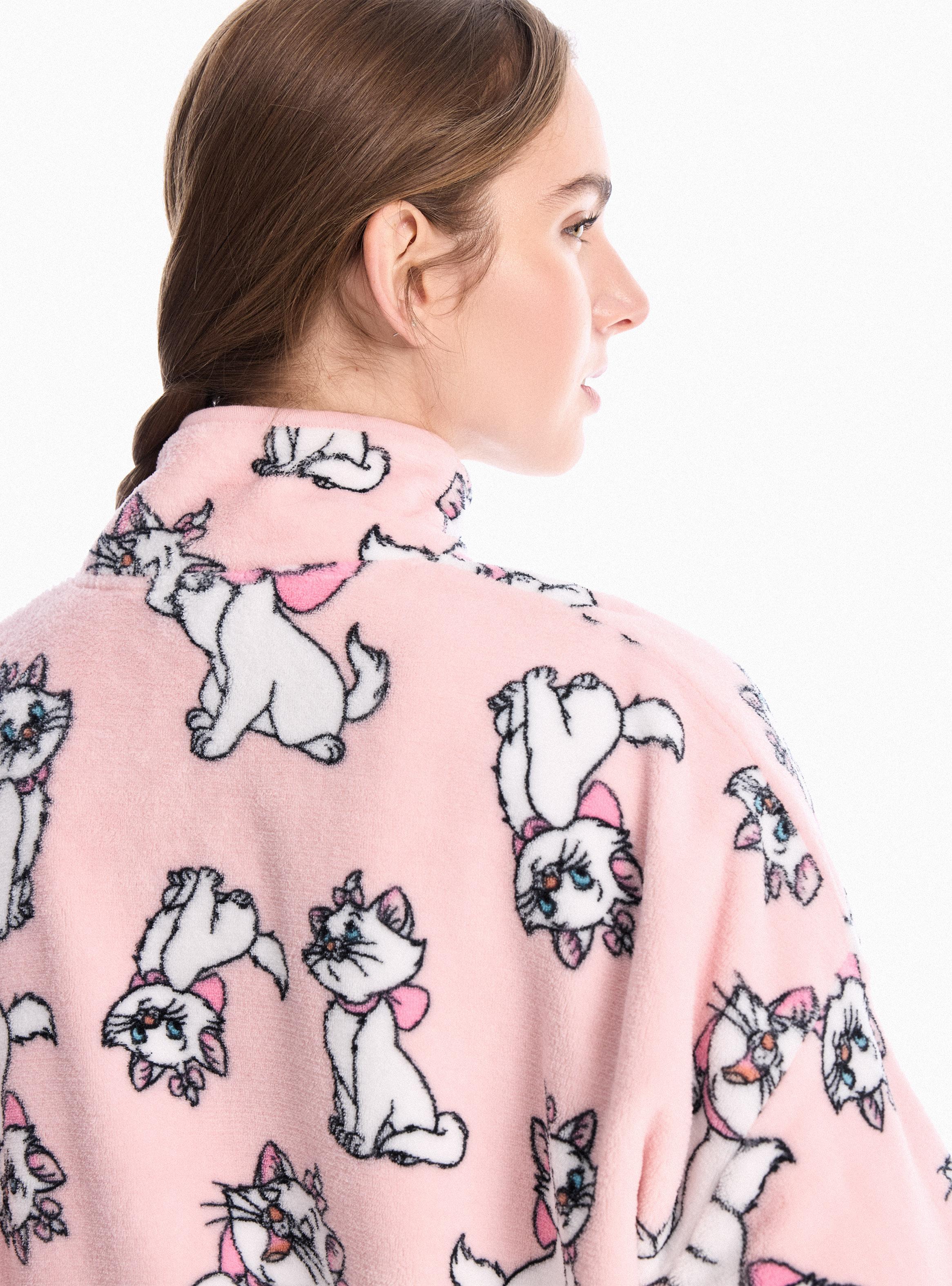 Pijama Disney Marie Top Coral Fleece Pantalón Polar-3