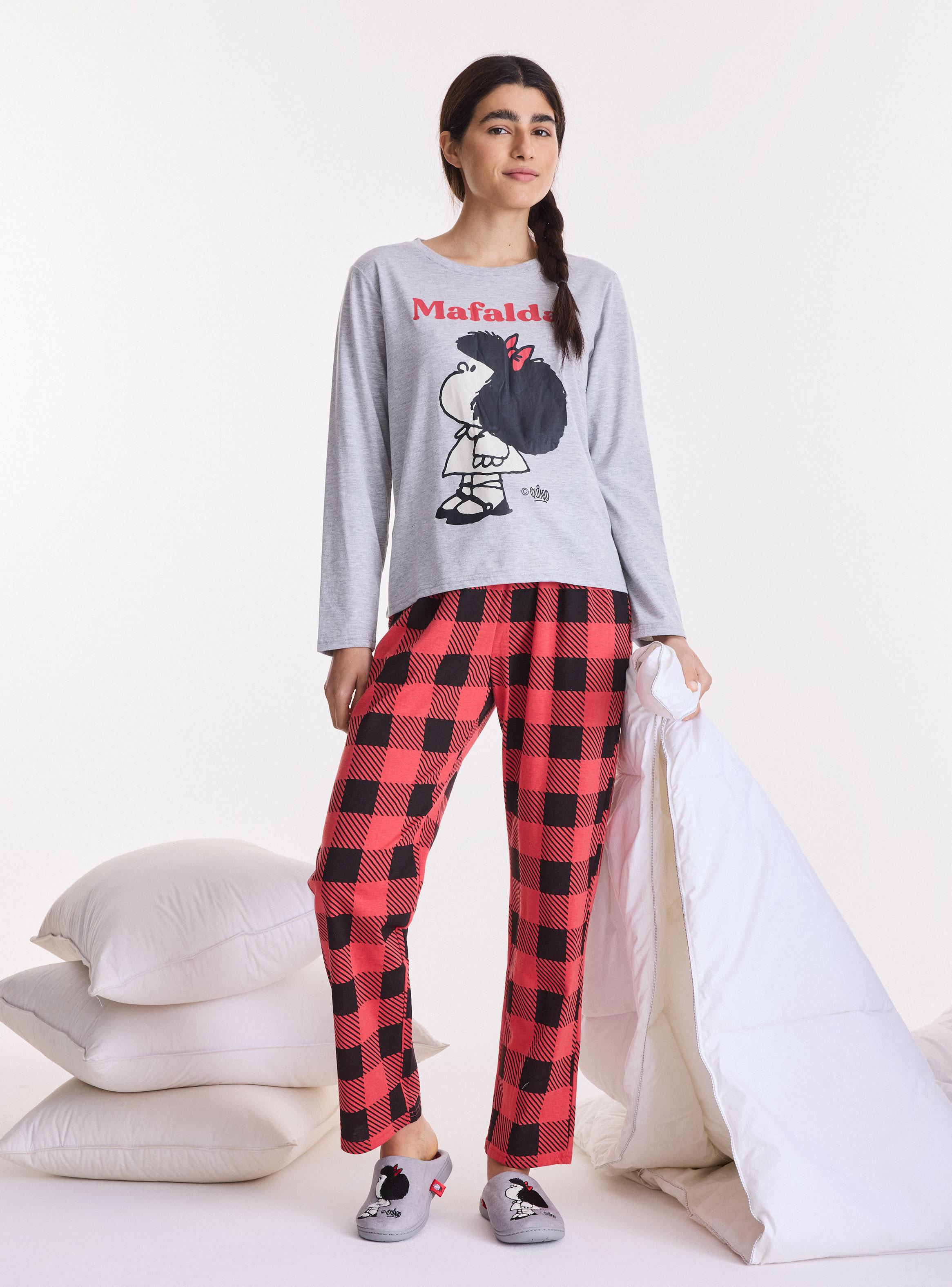 Pijama Mafalda Jersey Estampado Diseño Divertido y Moderno-4
