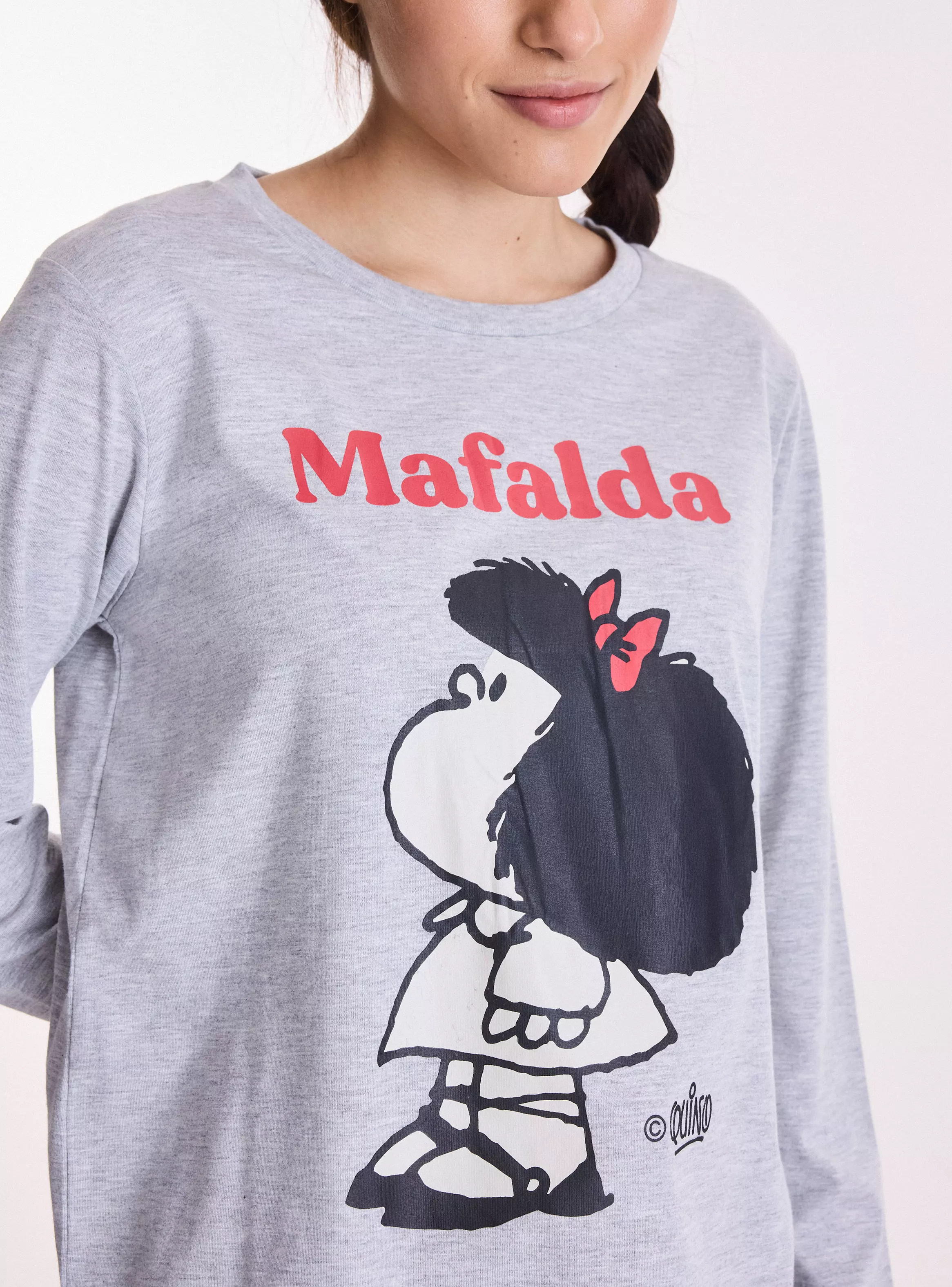 Pijama Mafalda Jersey Estampado Diseño Divertido y Moderno-2