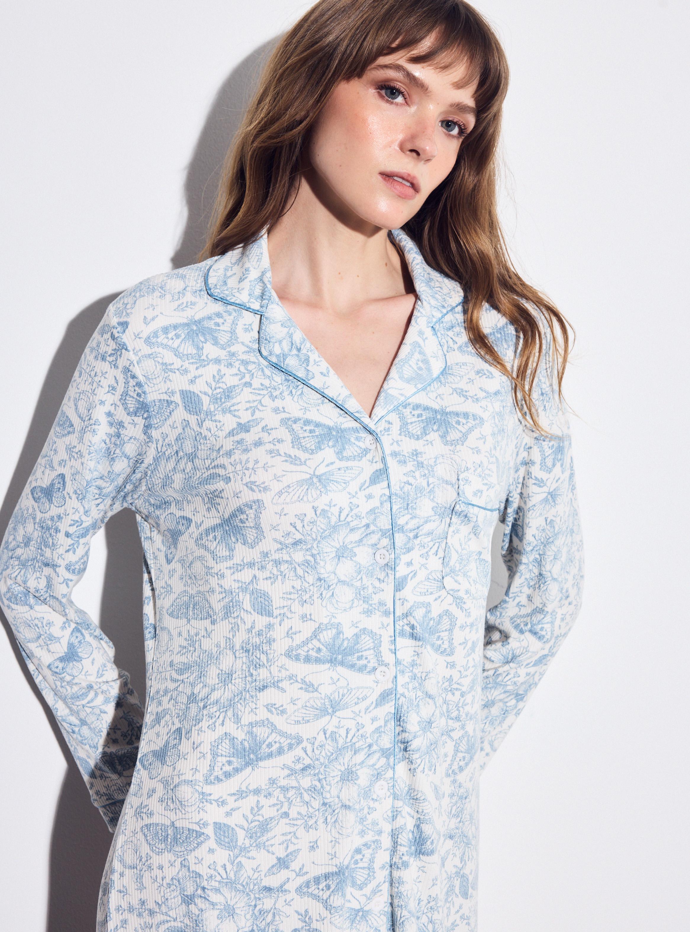 Camisa de Dormir Estampada Tela Suave-2