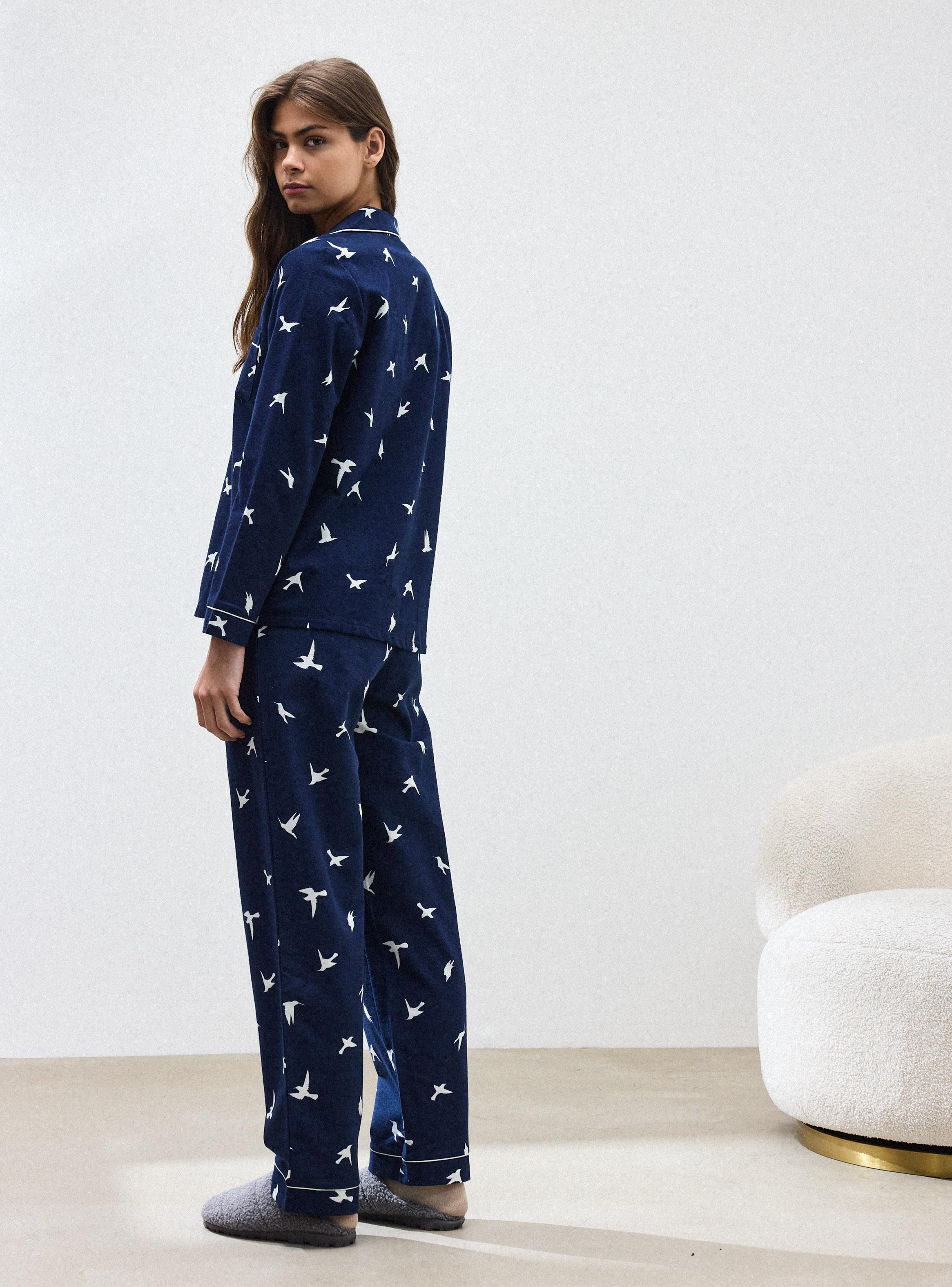 Pijama Camisero Estampado Tela Suave y Cómoda-5