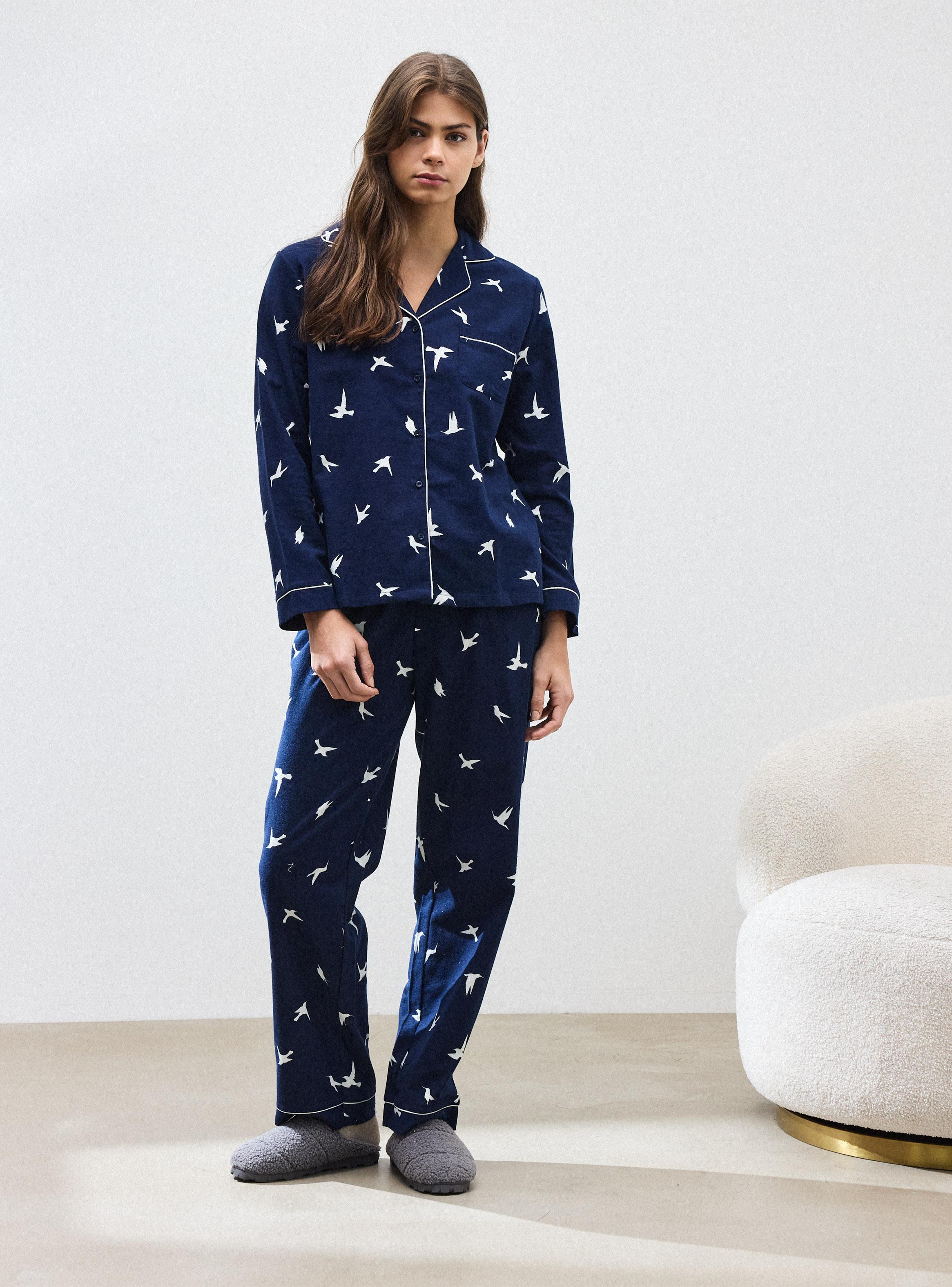 Pijama Camisero Estampado Tela Suave y Cómoda-4