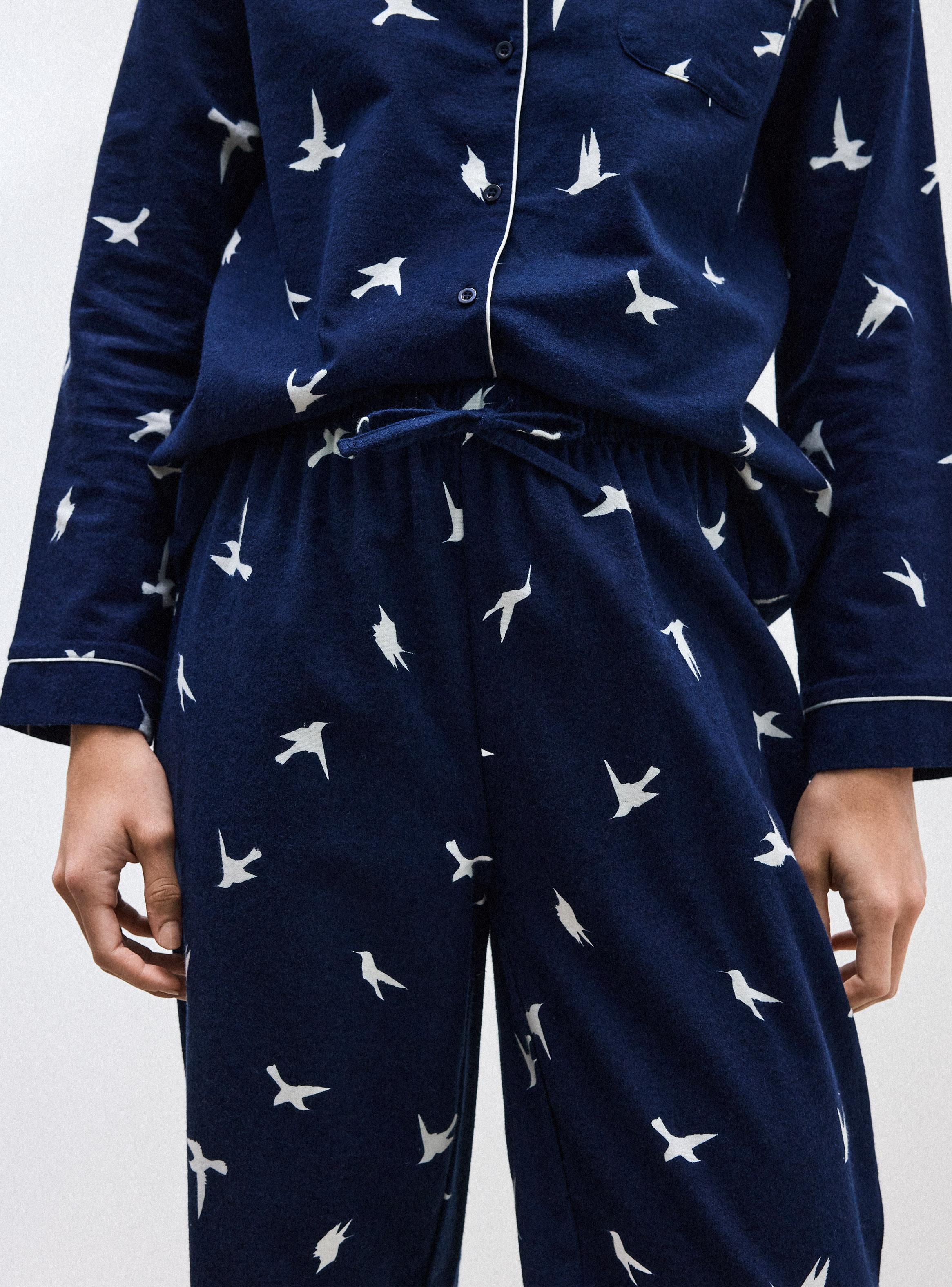 Pijama Camisero Estampado Tela Suave y Cómoda-3