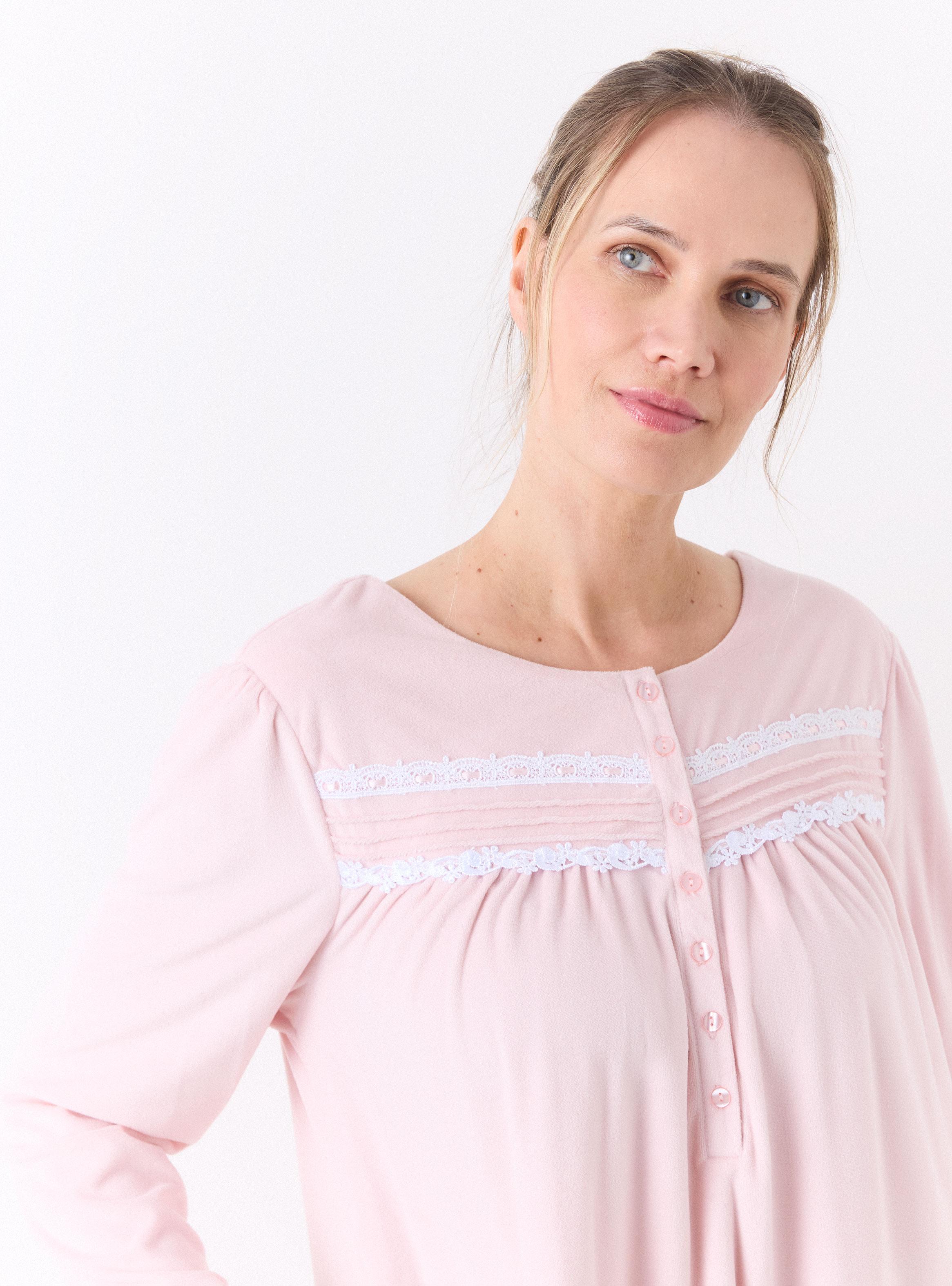 Camisa de Dormir Velour Suave y Cálido-2