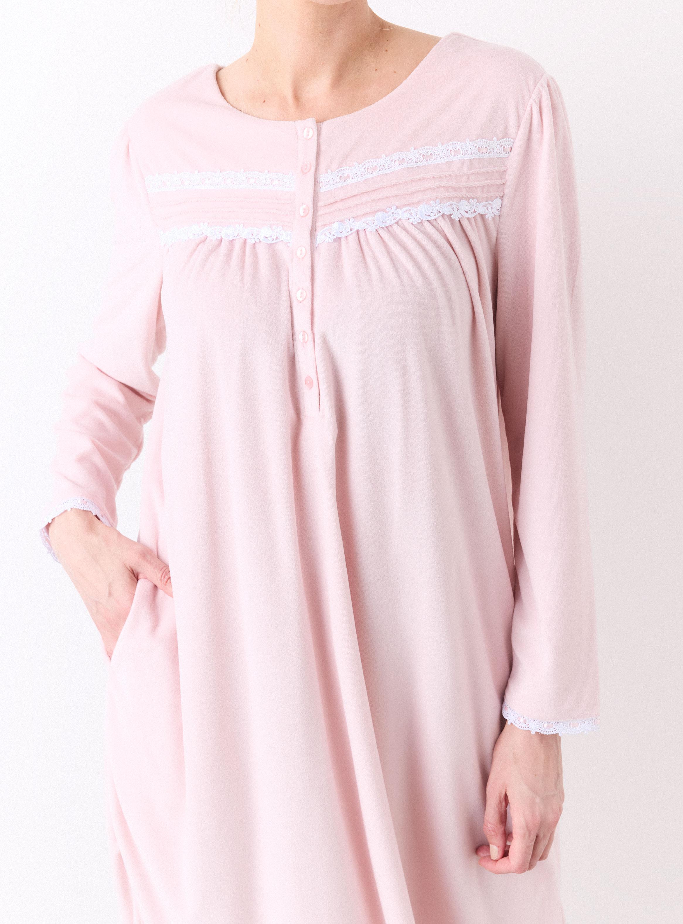 Camisa de Dormir Velour Suave y Cálido-3