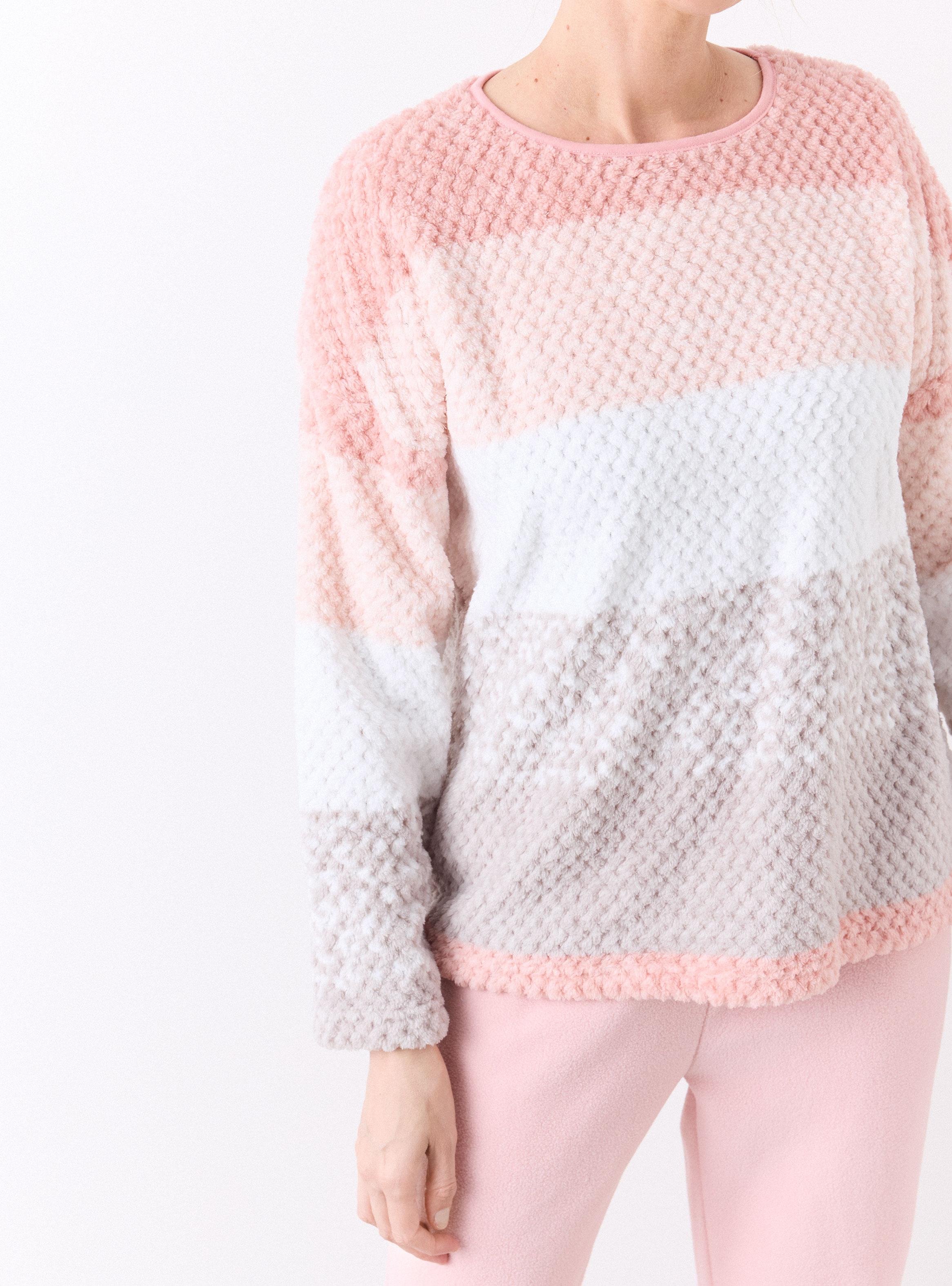 Pijama Top Sherpa Suave y Cálido Pantalón Polar-3