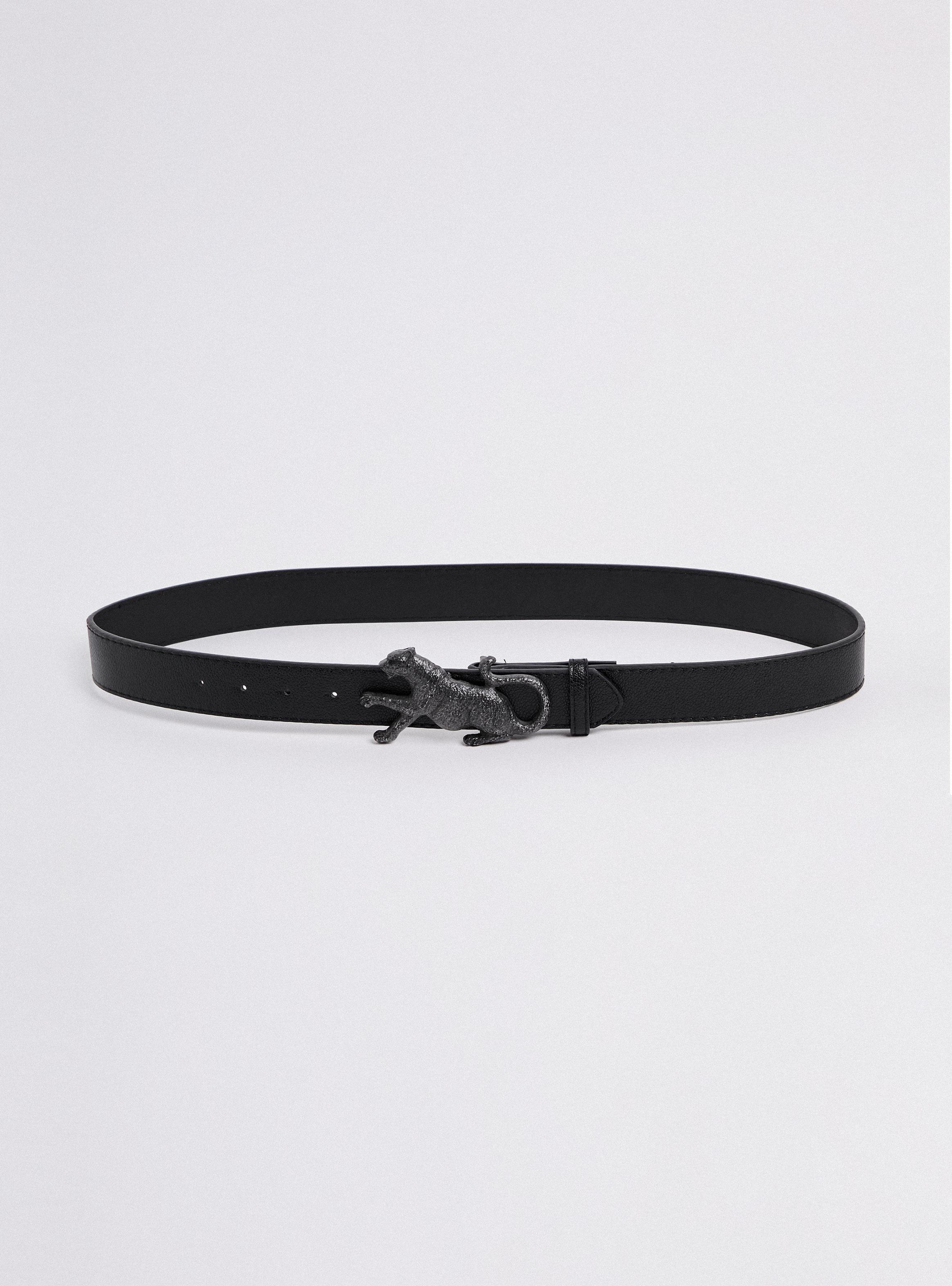 Cinturón Hebilla Pantera Cuero Sintético-1