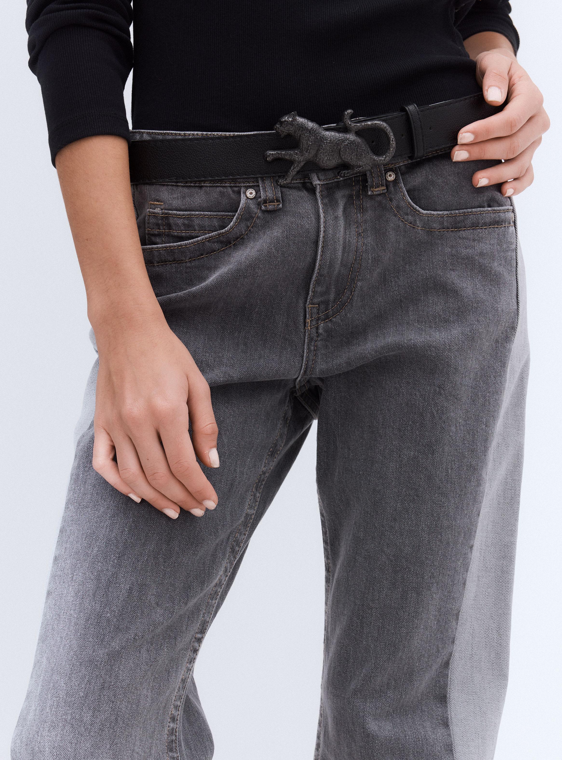 Cinturón Hebilla Pantera Cuero Sintético-4