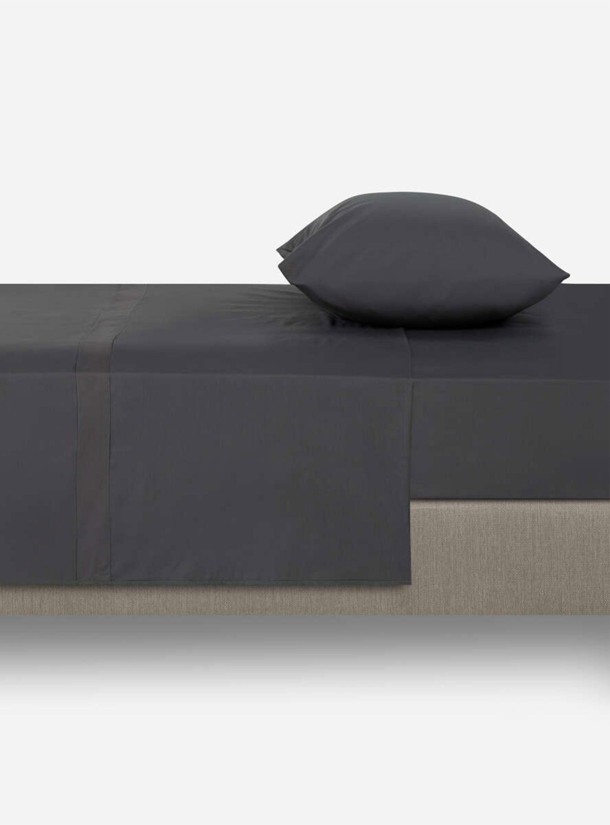 Sábanas 1.5 Plazas 180 Hilos Lisa Charcoal-2