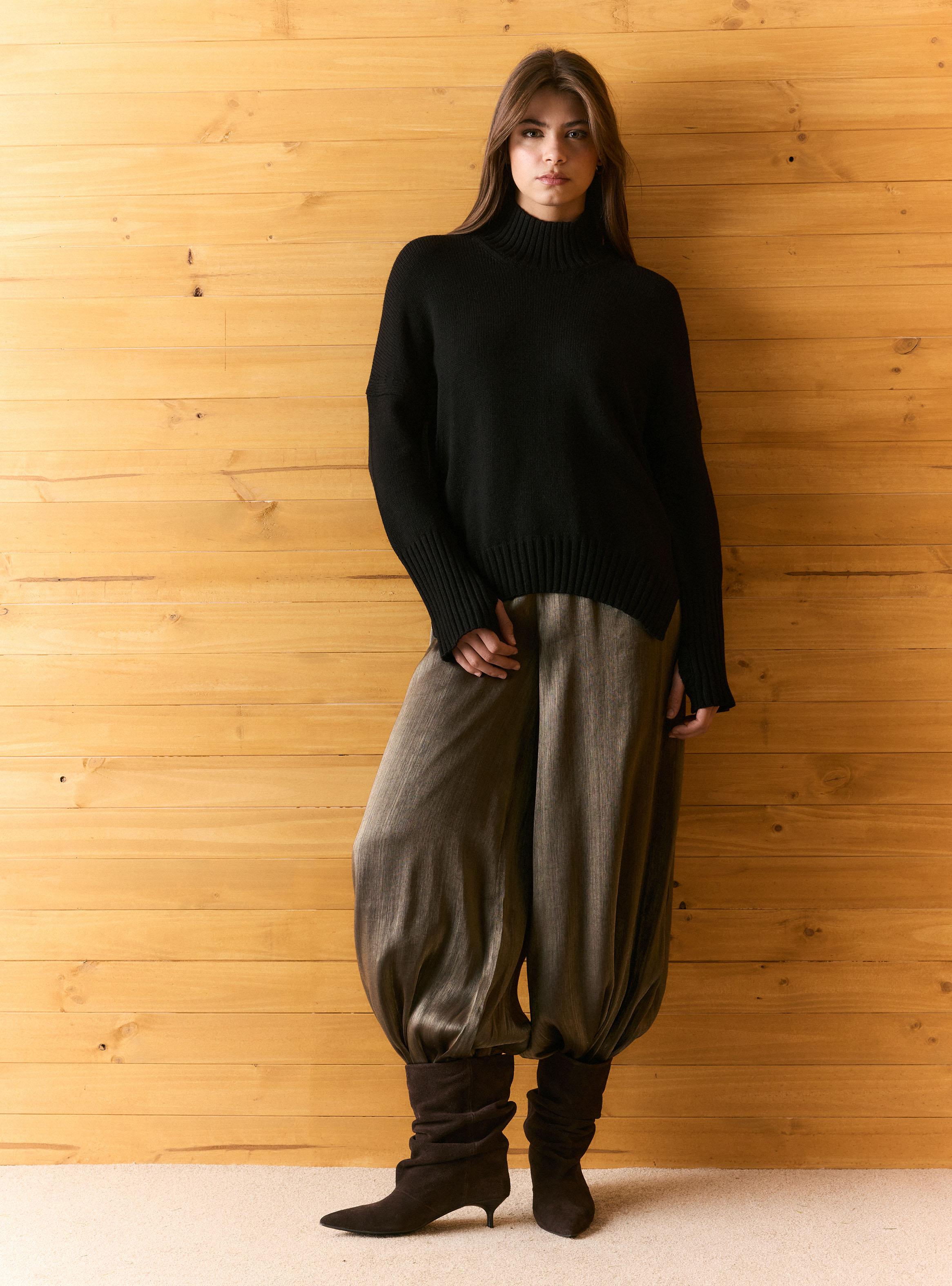 Sweater Cuello Alto y Puños con Pasadedo-4