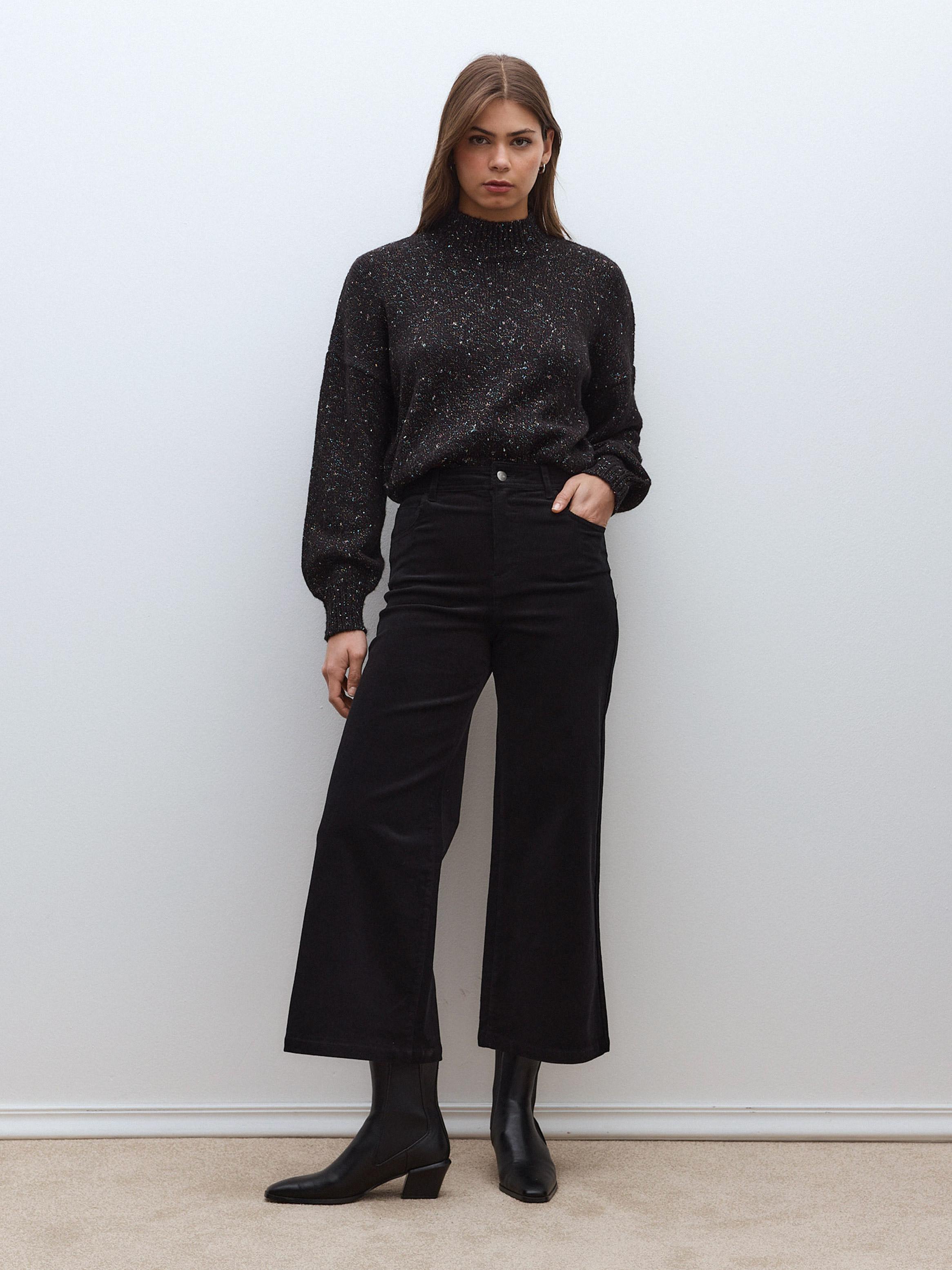 Pantalón Tipo Culotte de Cotelé-4